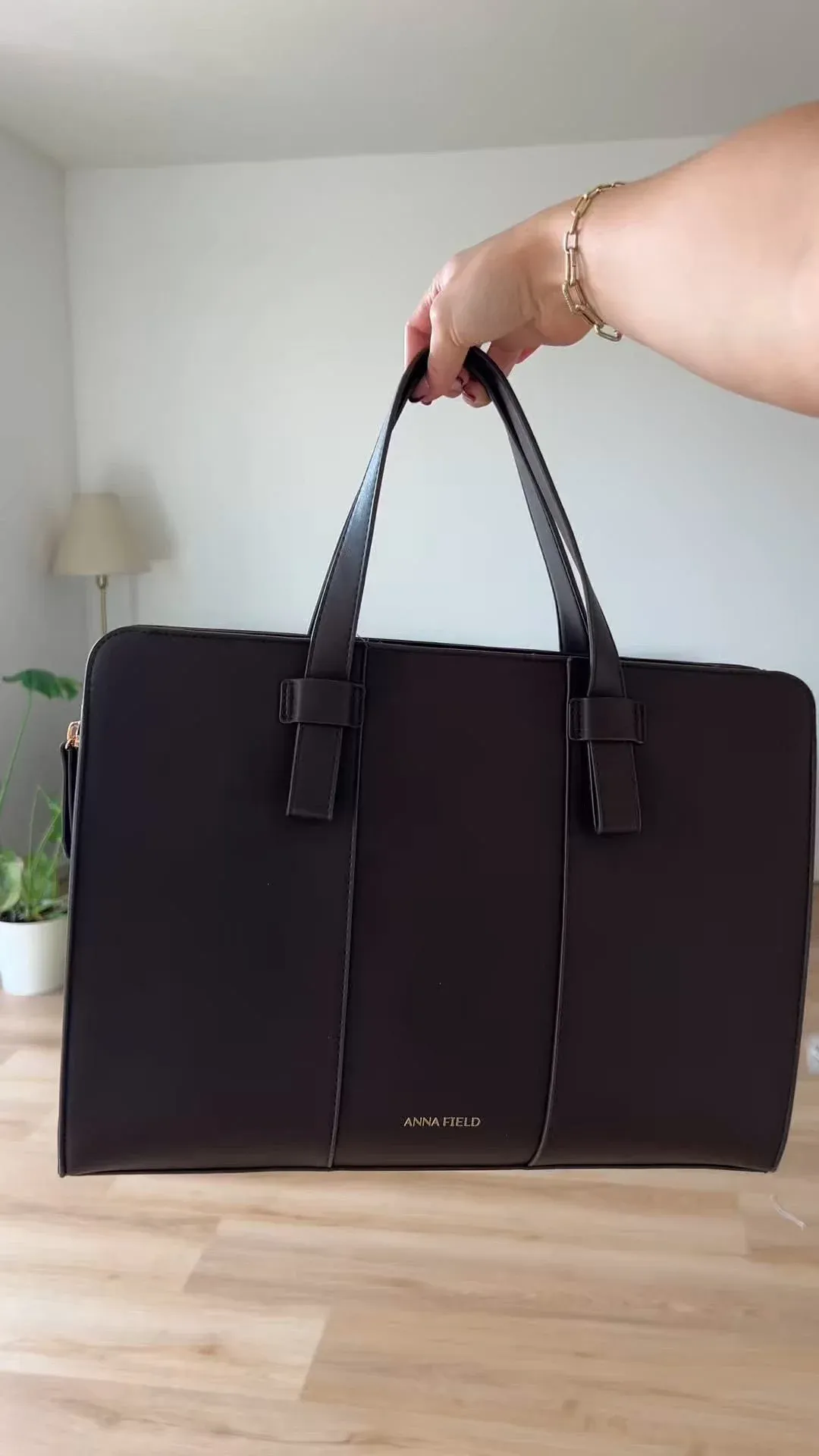 Anna Field Sac à ordinateur Marron