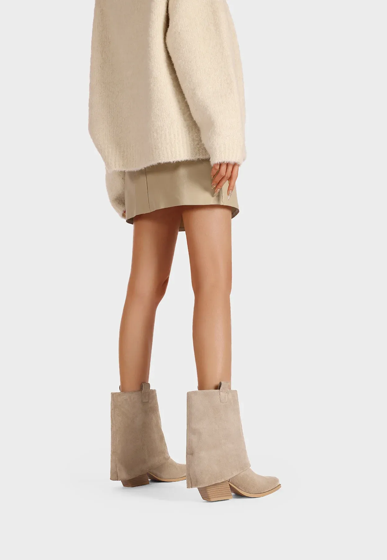 Stivaletti Texani Biker Queen Helena Khaki Chiaro