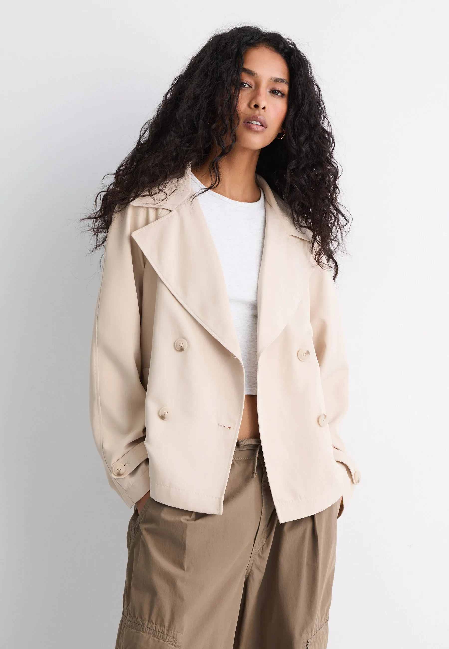 Stradivarius Veste beige tacheté