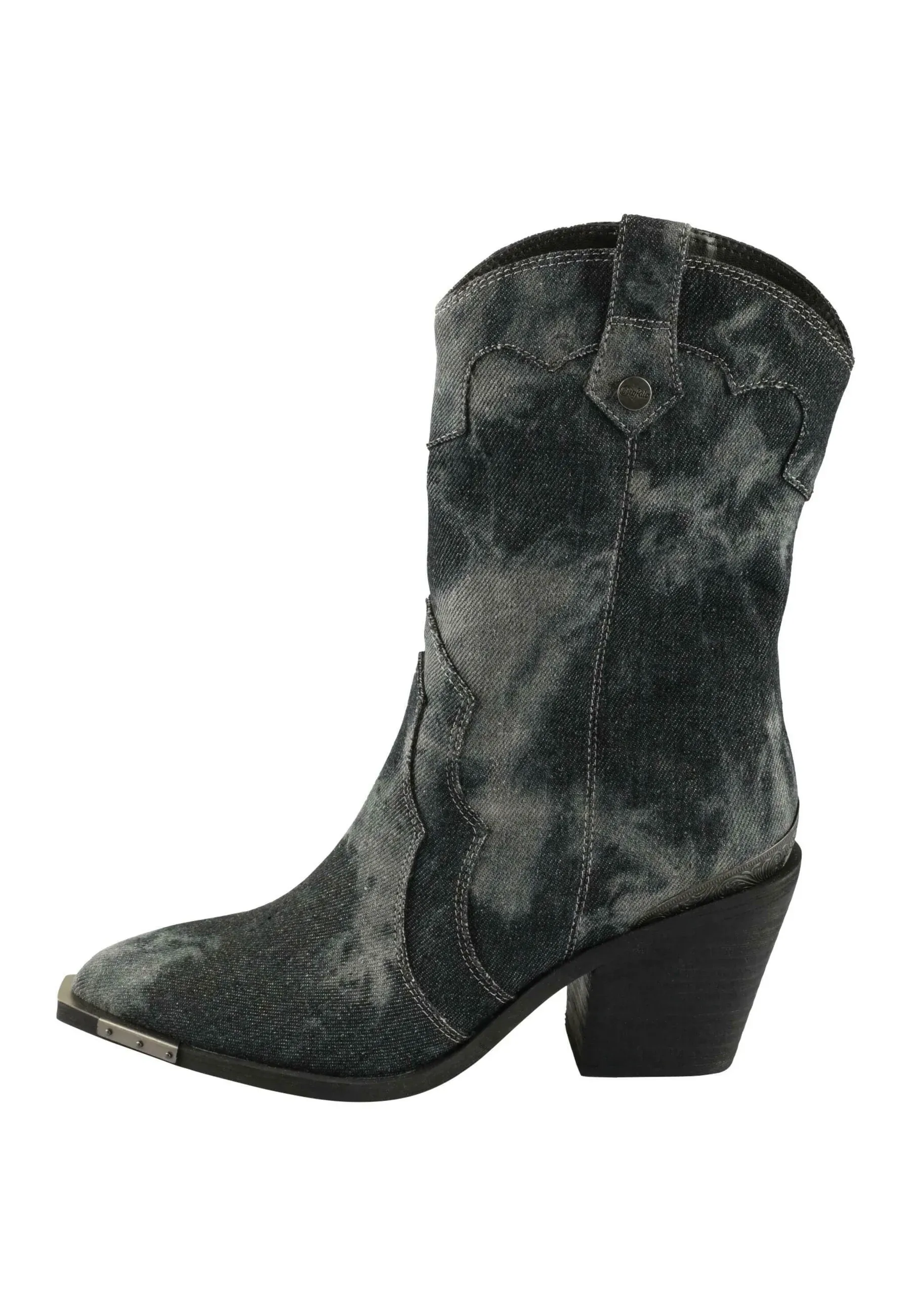 Bottes texanes Buffalo style moto noir gris