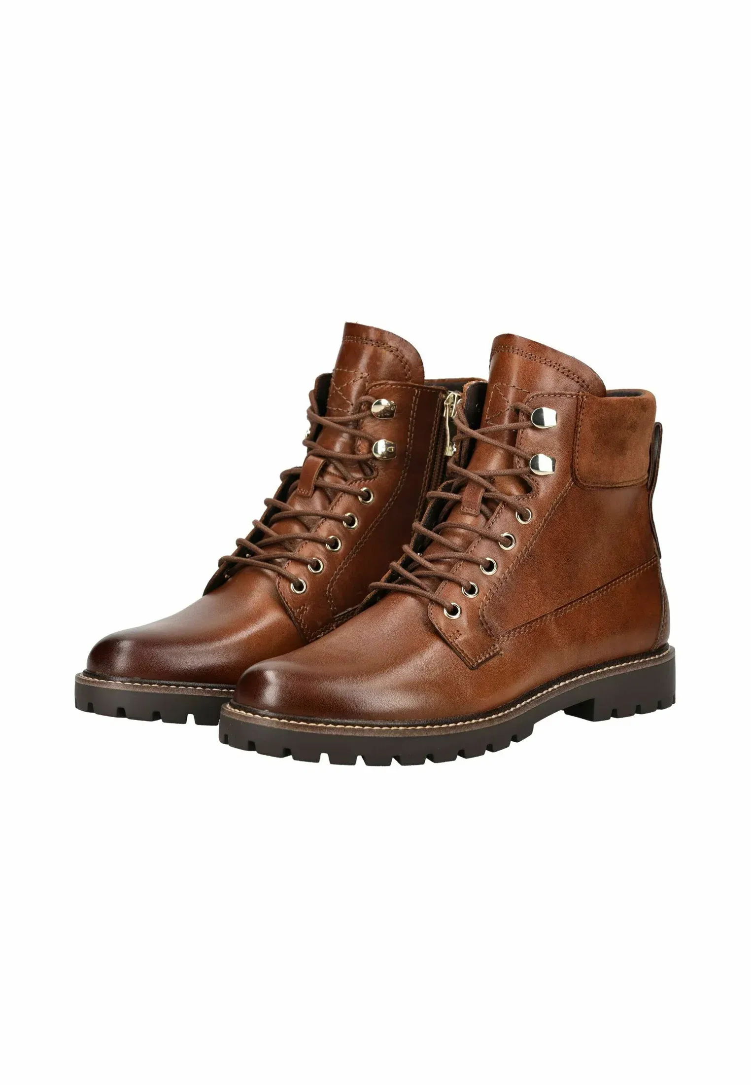 Caprice Stivaletti Stringati Cognac Comb