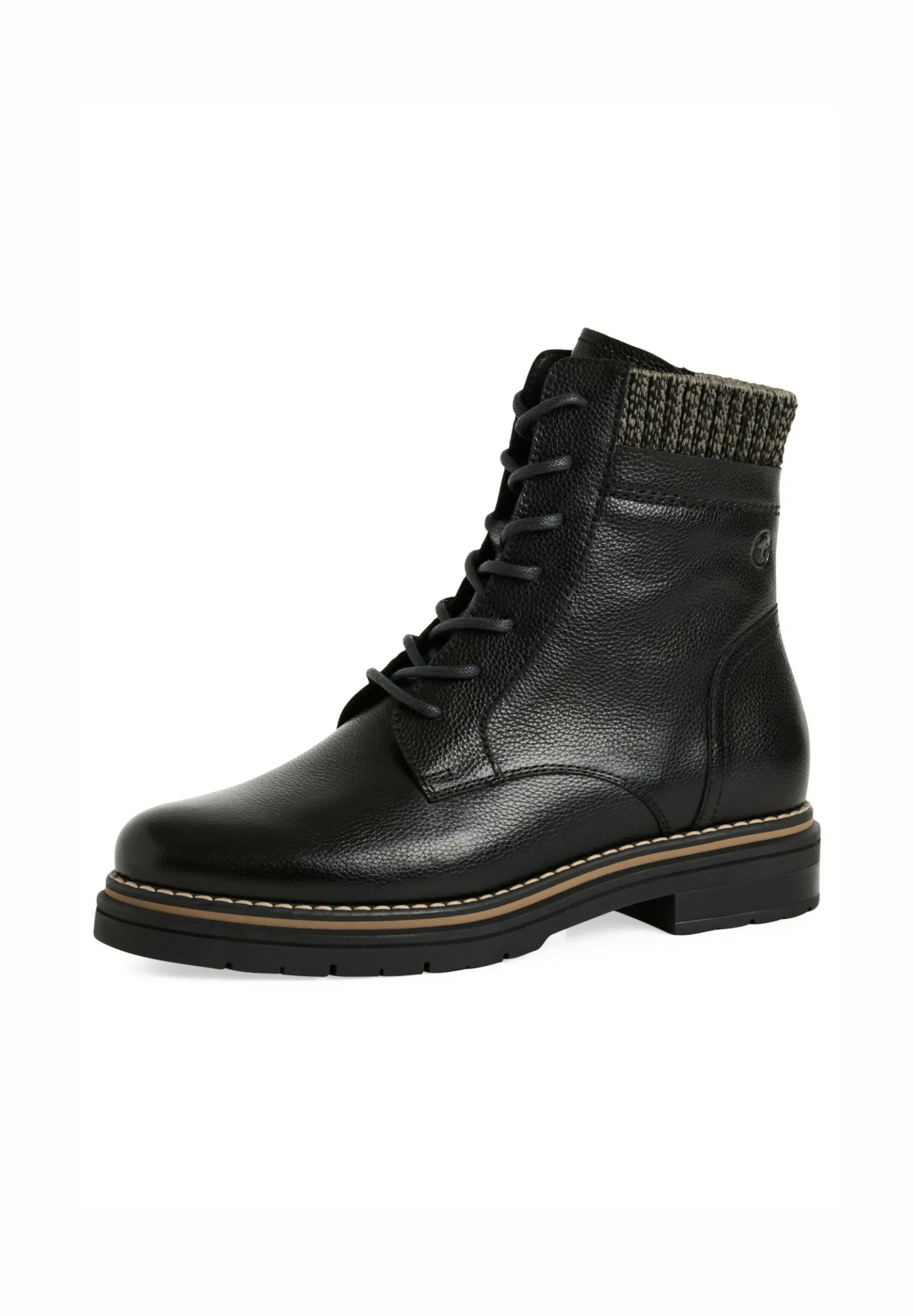 Tamaris Stivaletti Stringati en Cuir Noir