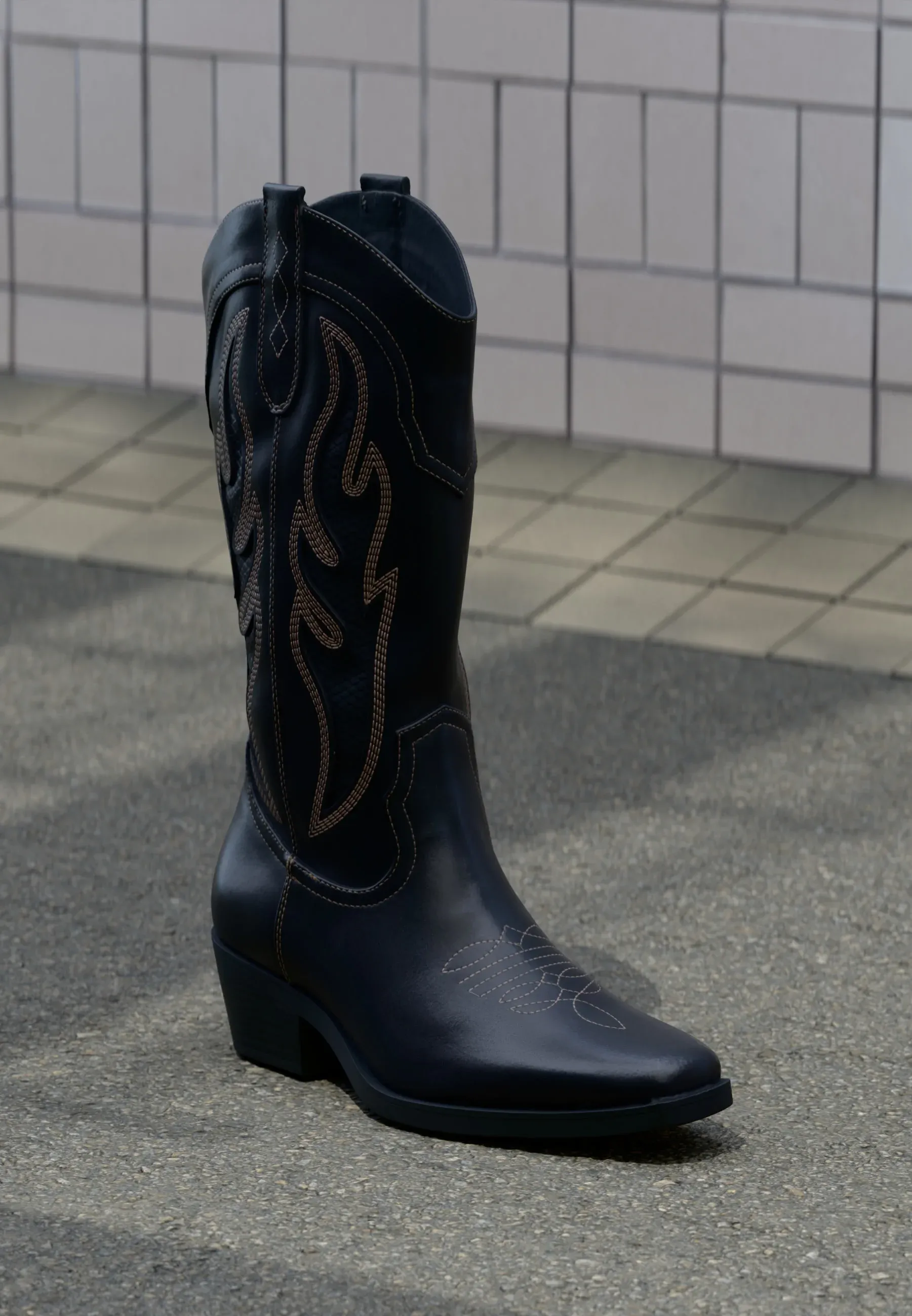 Yourturn Chaussures Western Mixtes Biker Noir