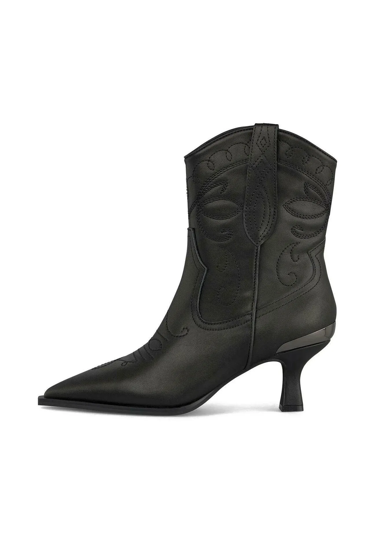 Alma En Pena Bottes texanes moto à bout pointu et fermeture éclair noires