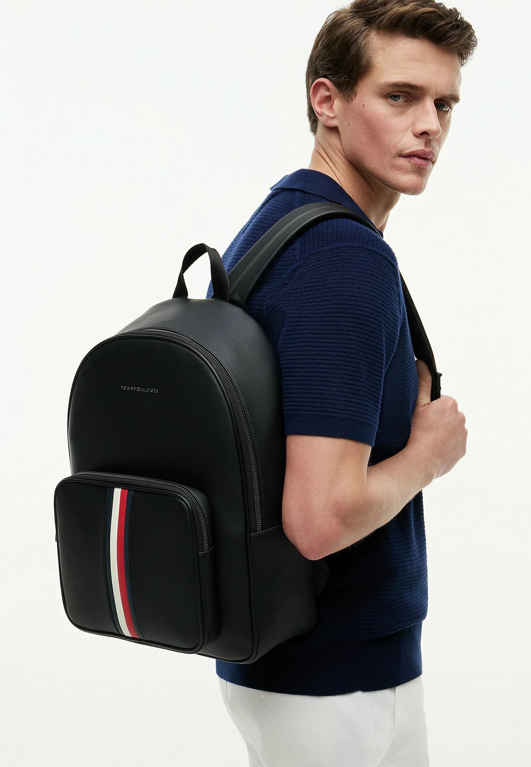 Tommy Hilfiger Tommy Hilfiger Signature Tape Logo Dome Backpack Zaino Noir