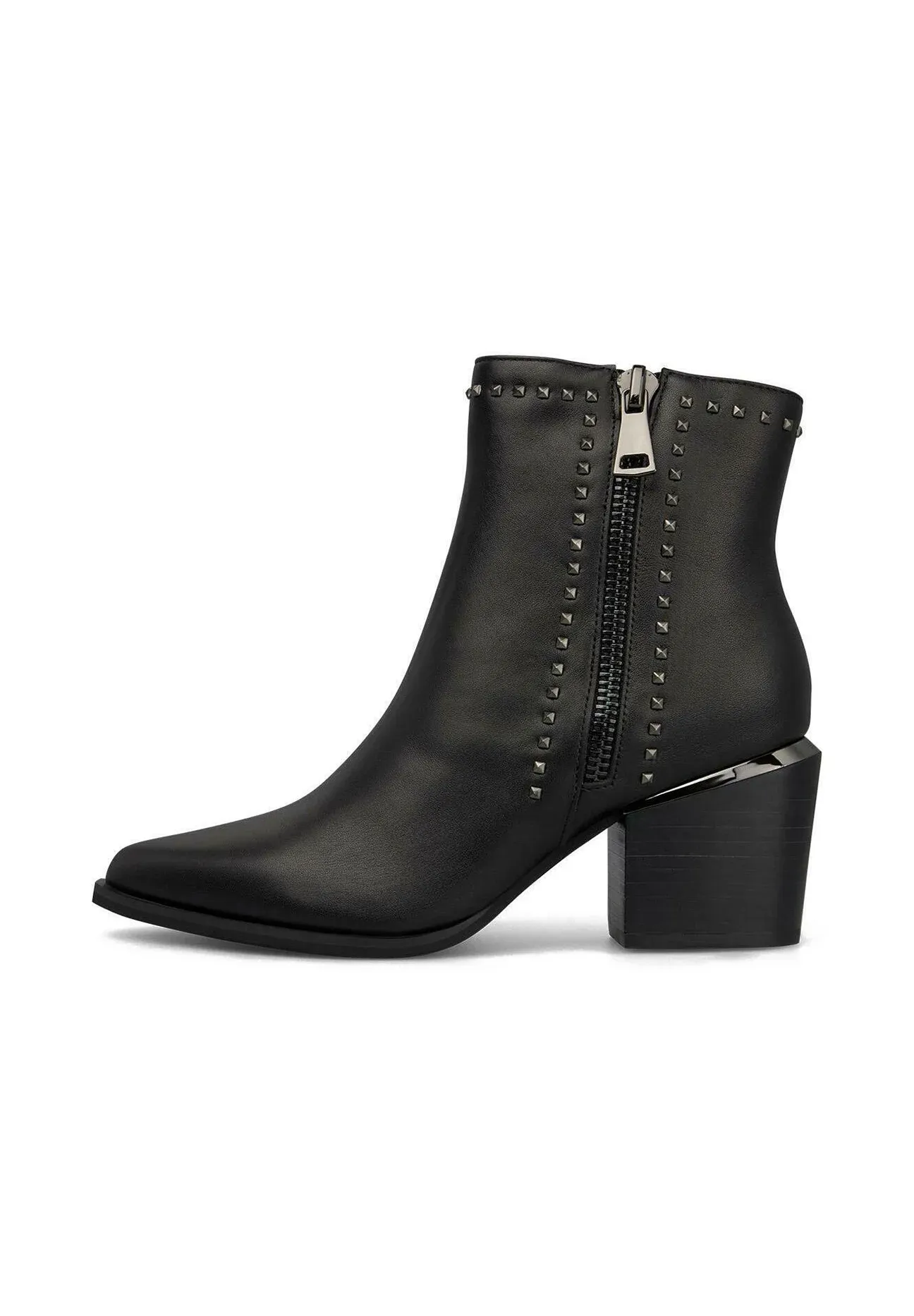 Alma En Pena Pour Bout Pointu Et Fermeture Éclair Bottes Texanes Motard Noir