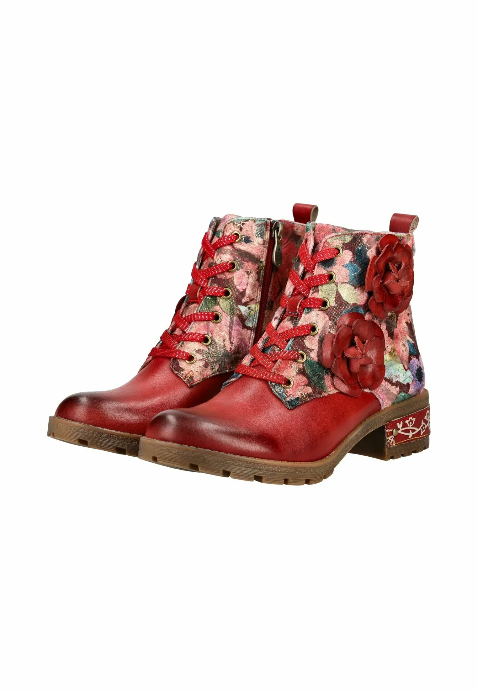 Laura Vita Bottes à lacets Cerise