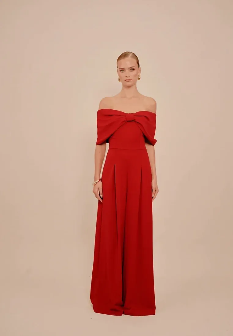 Wal G Mona Tuta Jumpsuit Rouge Cerise