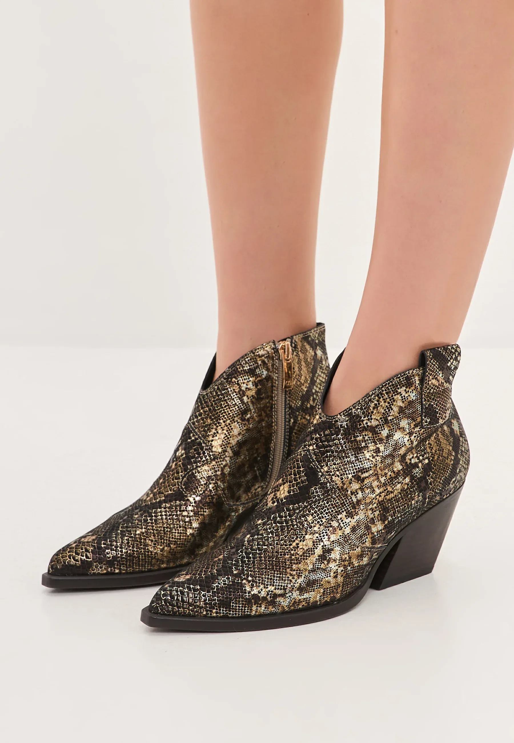 Cesare Gaspari Bottes Texanes Biker Gold