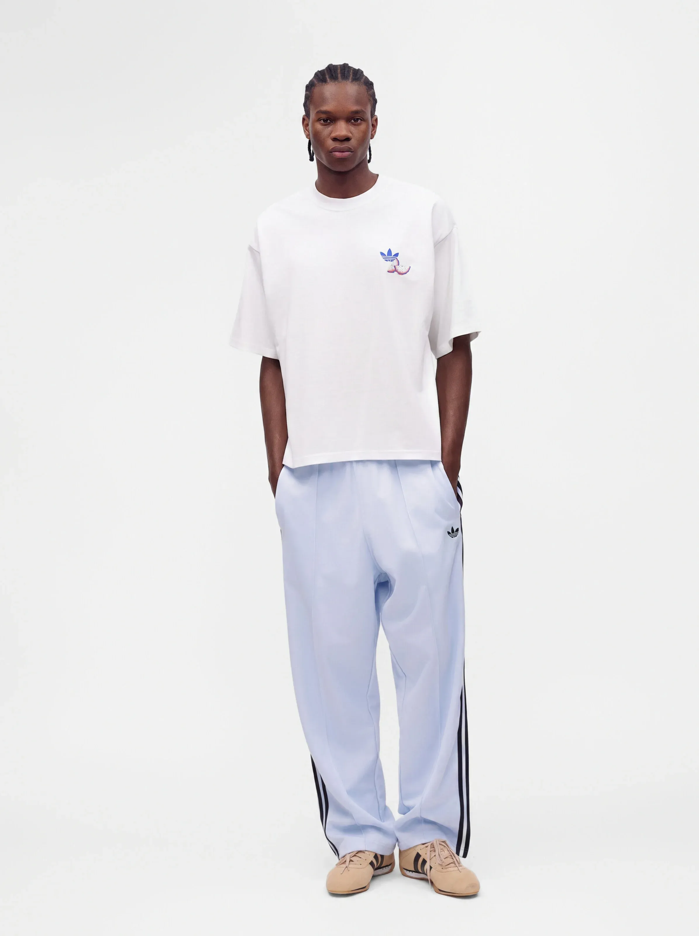 Adidas Originals Nouveau T-shirt Uni Graphique à Imprimé Blanc