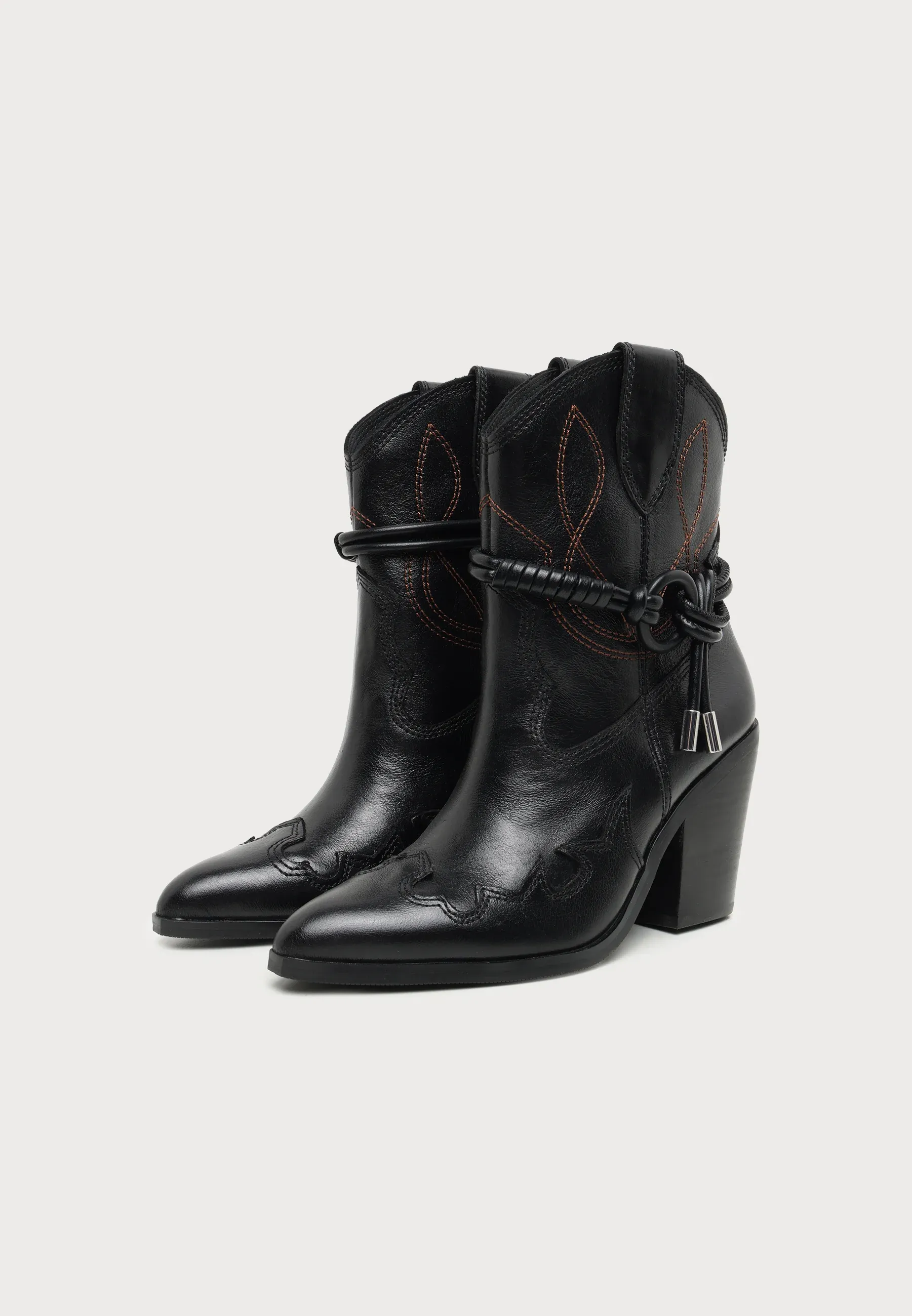 Aldo Nuwestern Flex Bottes Western Motard en Cuir Noir