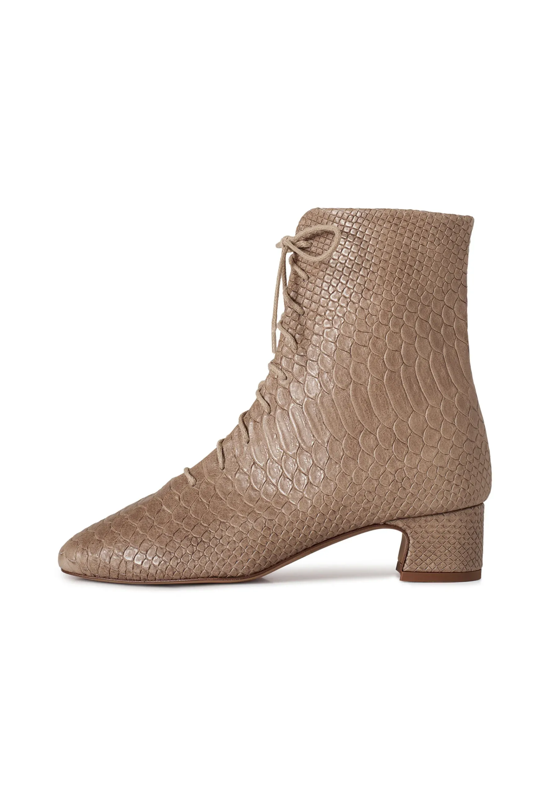 Balagan Victoria Stivaletti Stringati Beige Croco