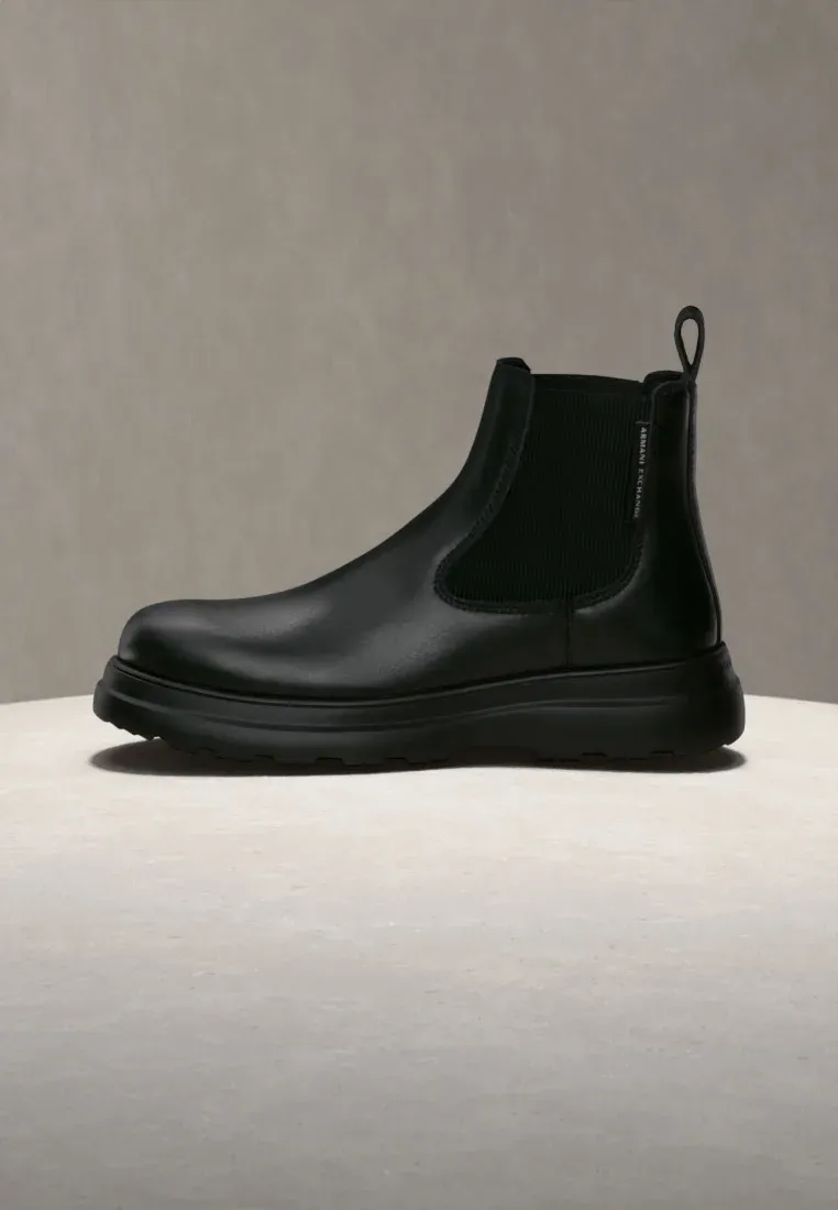 Armani Exchange Bottes Hautes Mat Action Noir