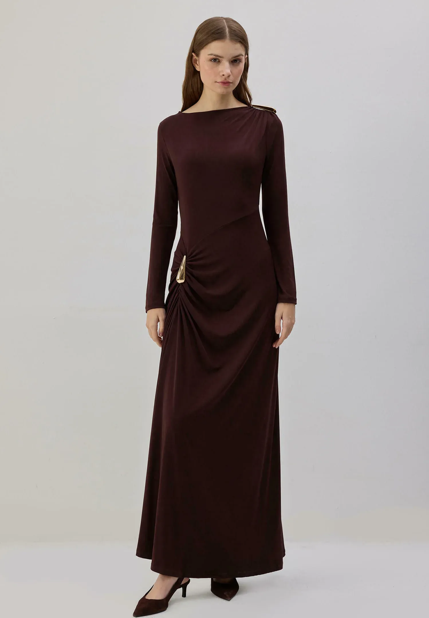 Touche Prive Robe Longue Marron
