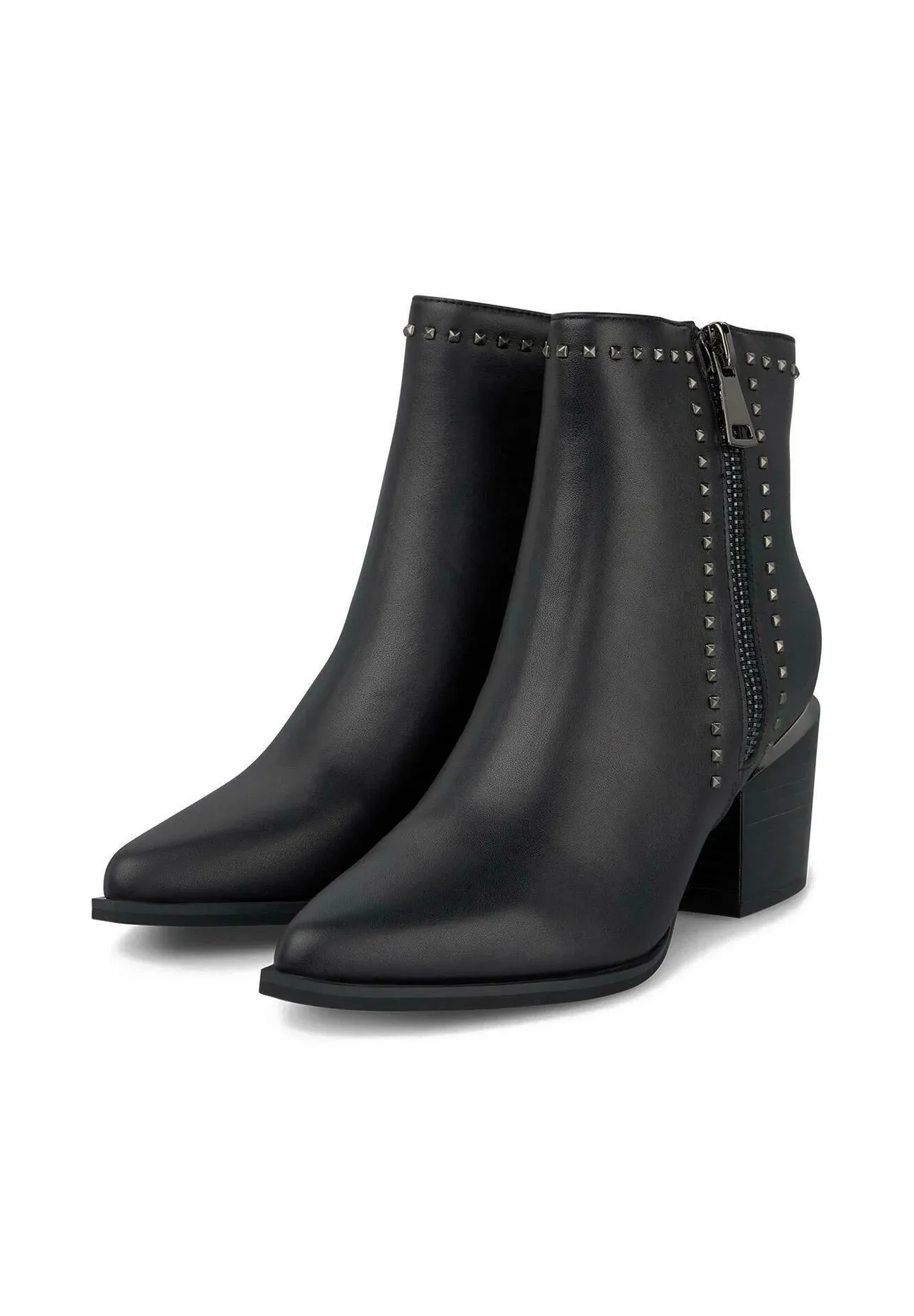 Alma En Pena Pour Bout Pointu Et Fermeture Éclair Bottes Texanes Motard Noir
