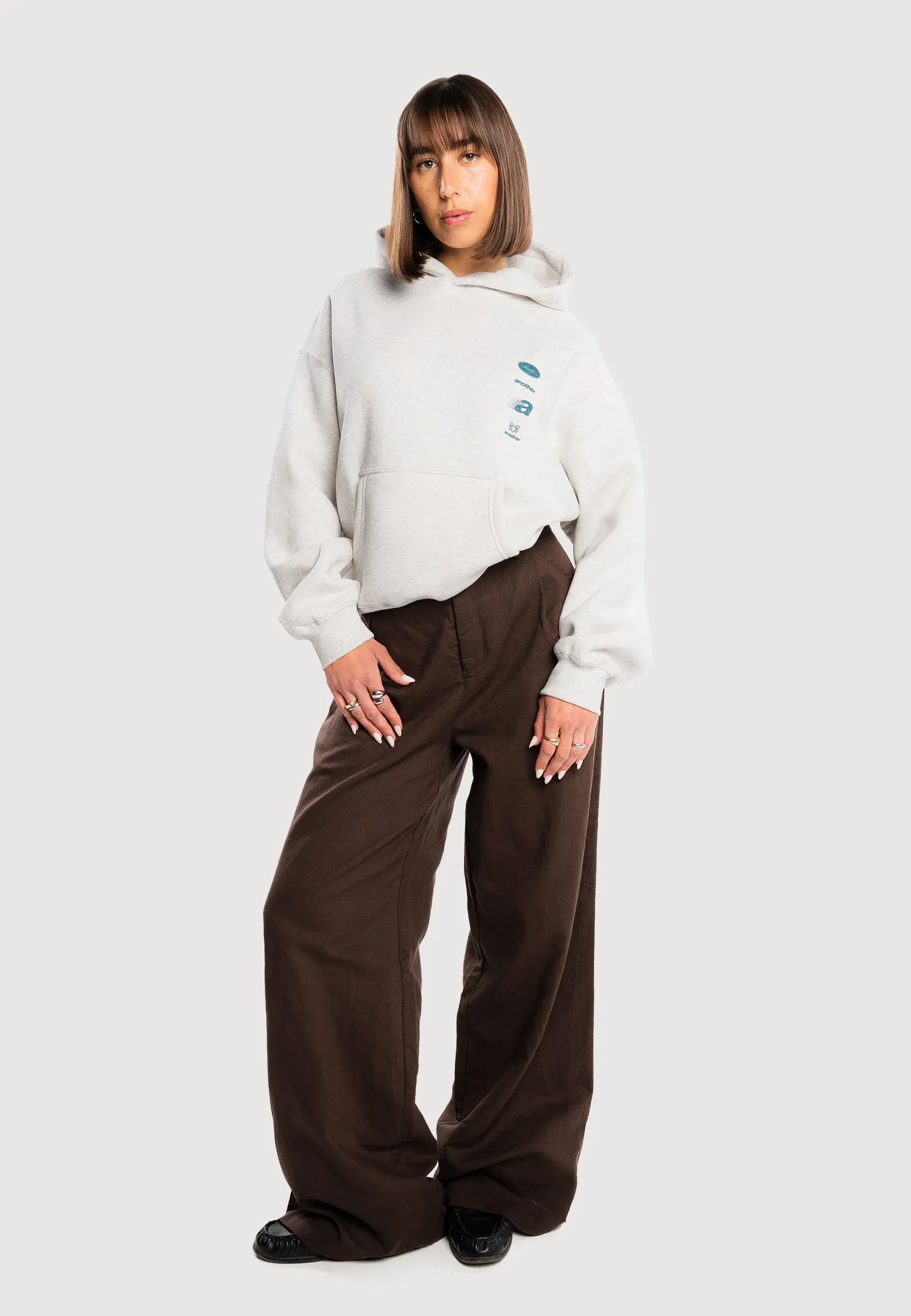 Another Cotton Lab Felpa Con Cappuccio Gris Cendre