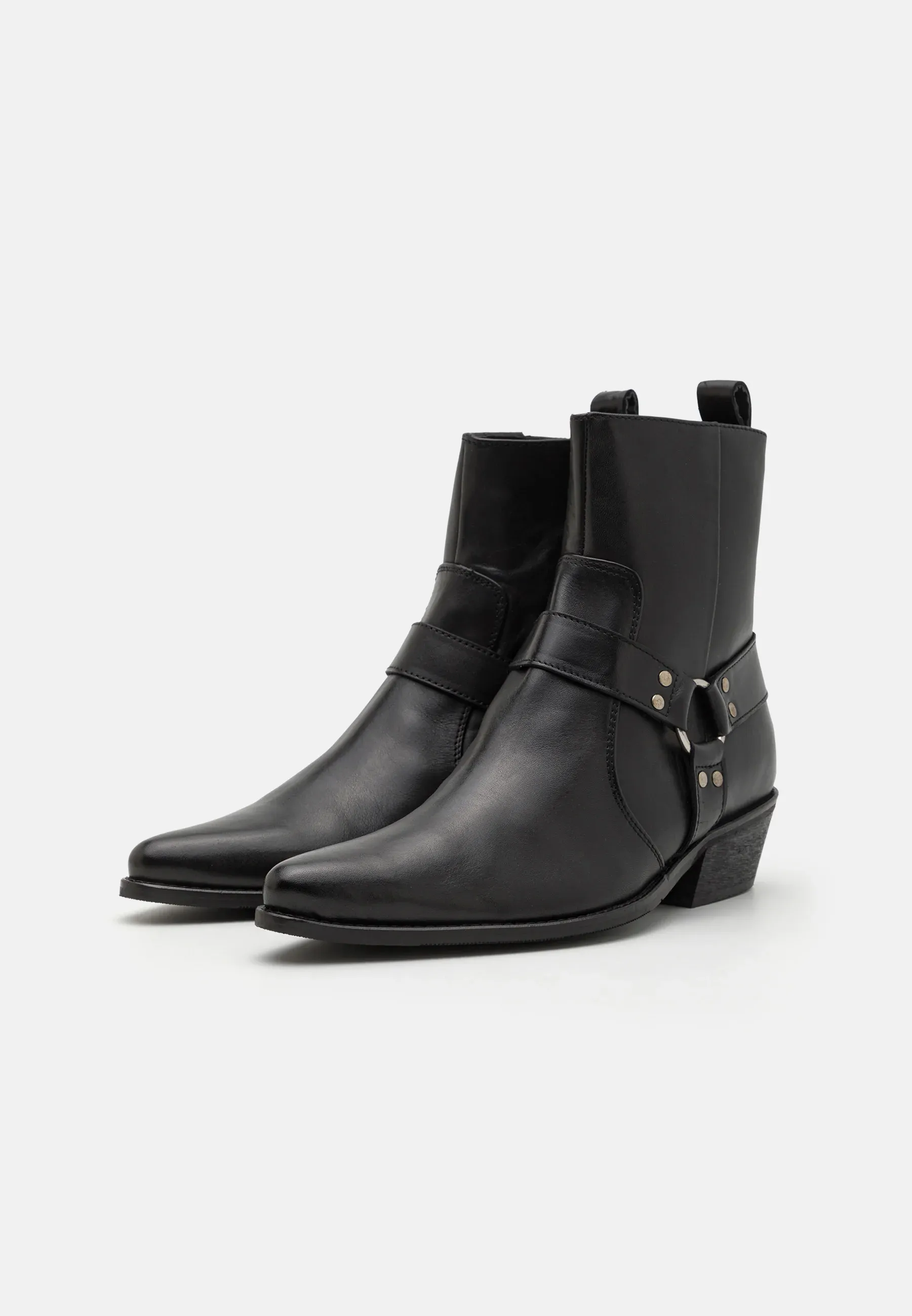 Zign Leather Unisex Stivaletti Texani Biker Noir