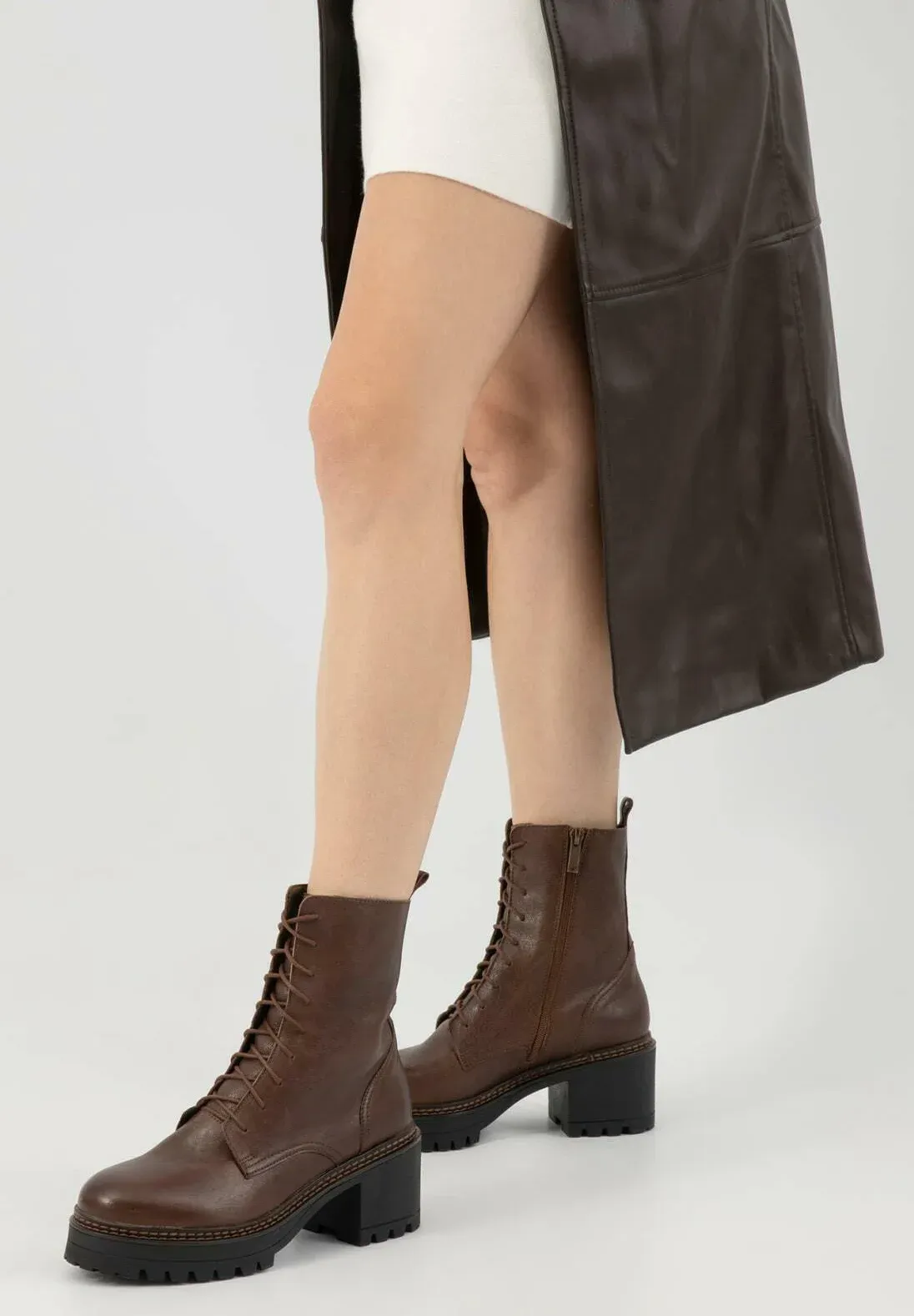 Wojas Bottes à lacets marron