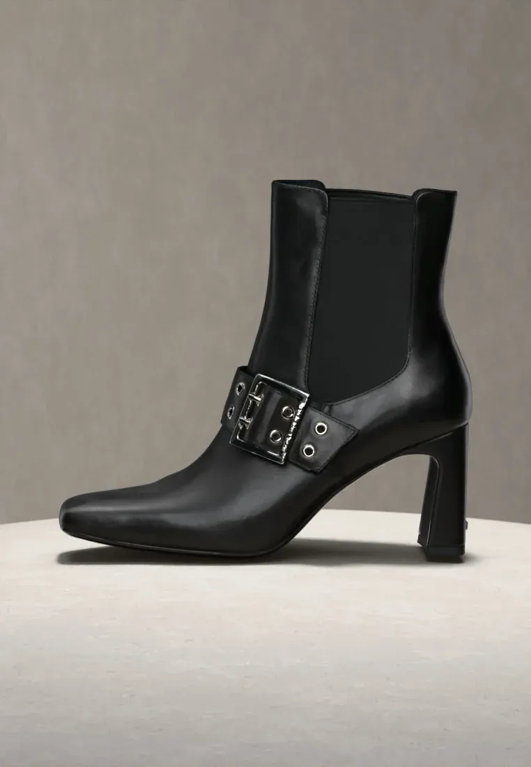 Karl Lagerfeld Kati Chelsea Buckle Boot Tronchetti Noir