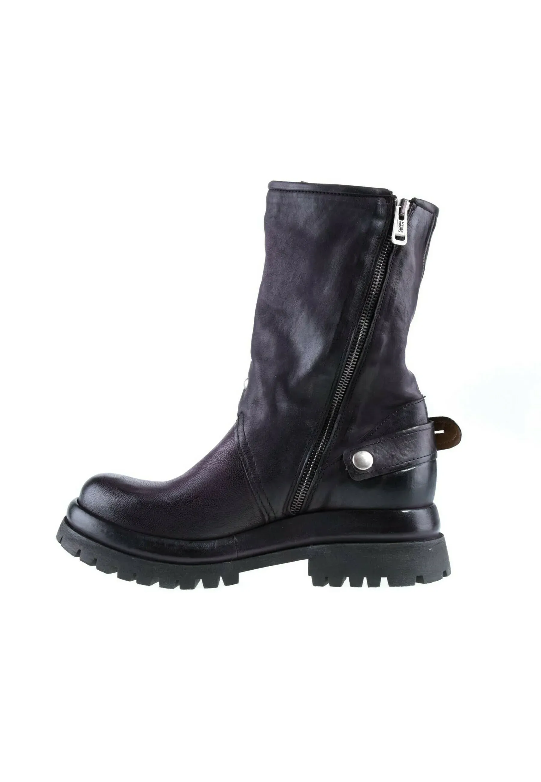 As98 Bottes Texanes Biker Violet Foncé