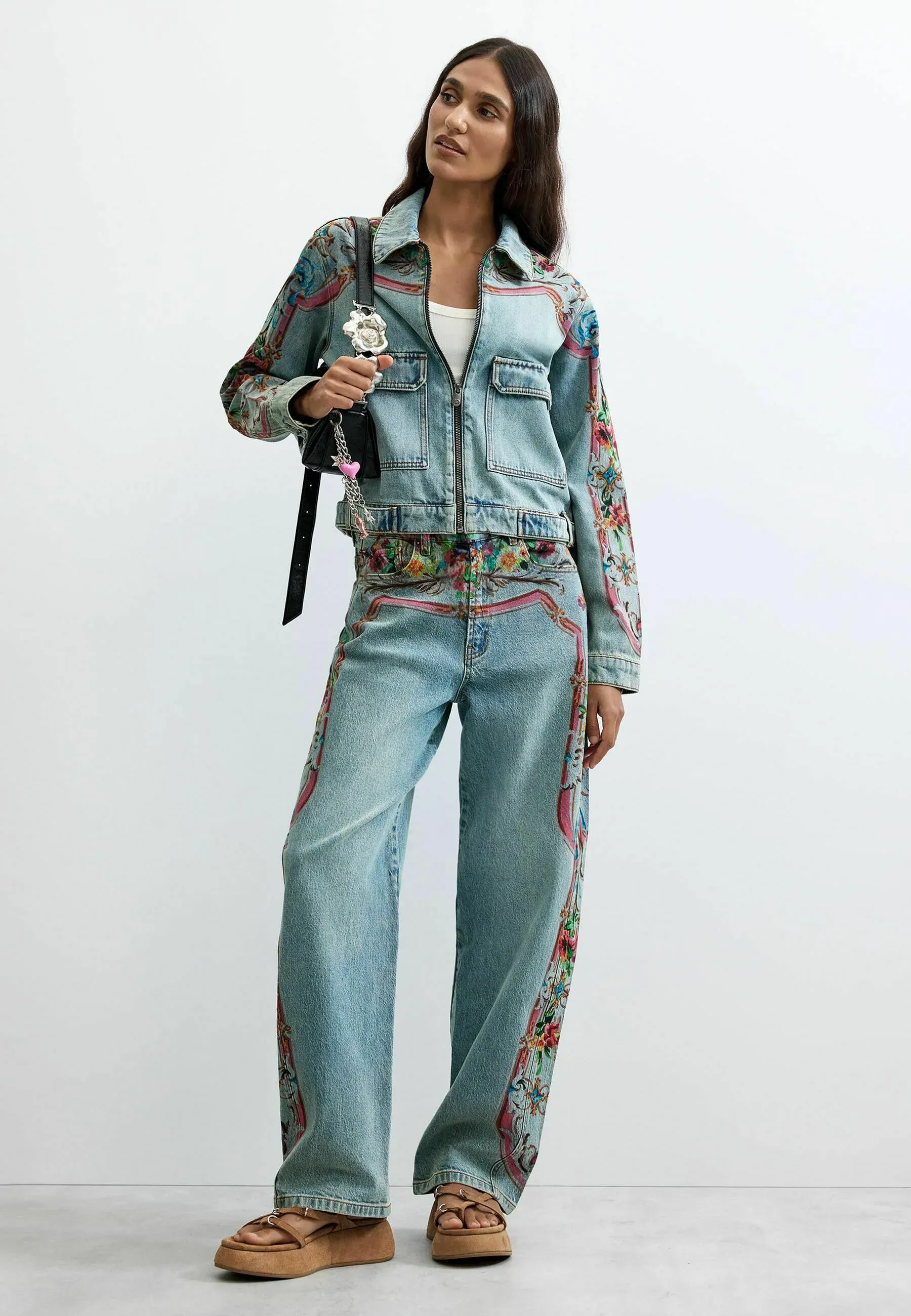 Desigual Jeans Baggy Gris