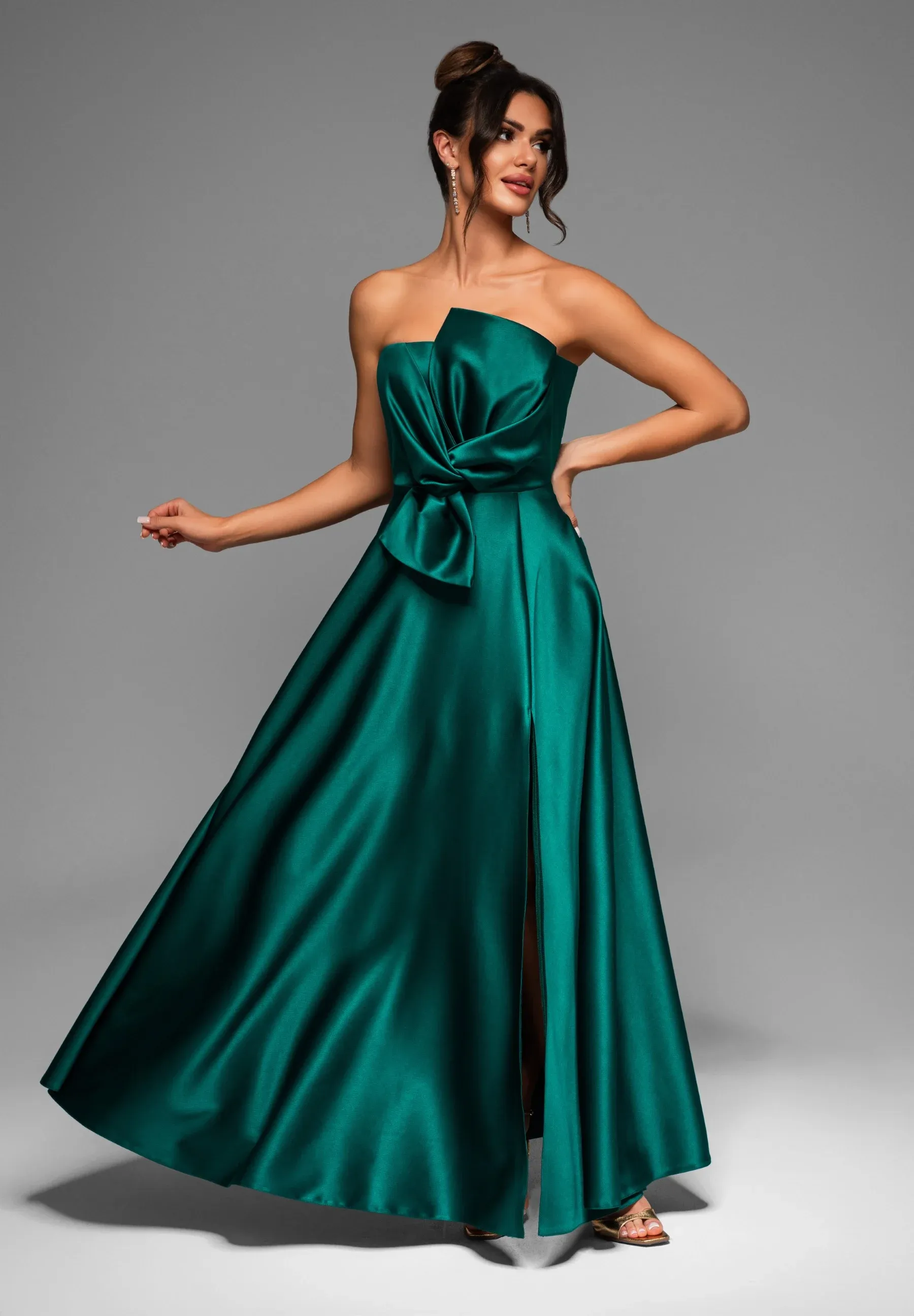 Robe de soirée ombré vert bouteille