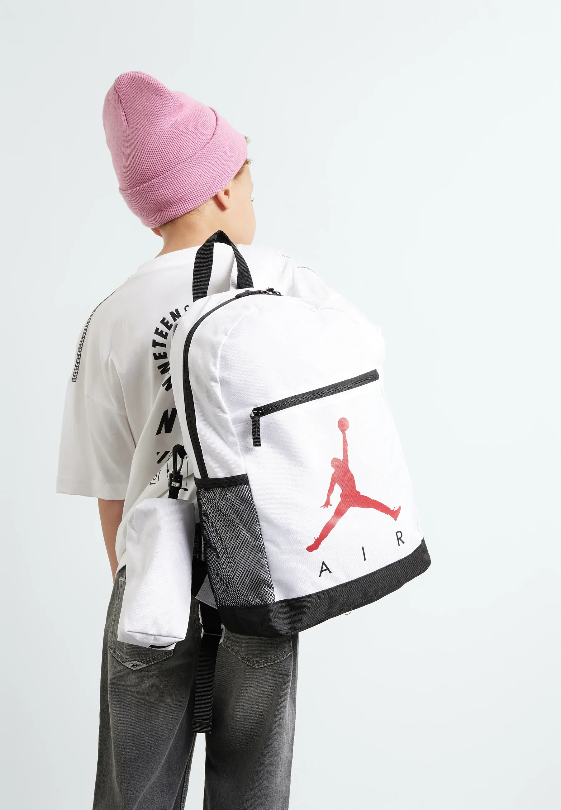 Sac à dos Jordan Air School avec trousse unisexe Set Zaino Blanc