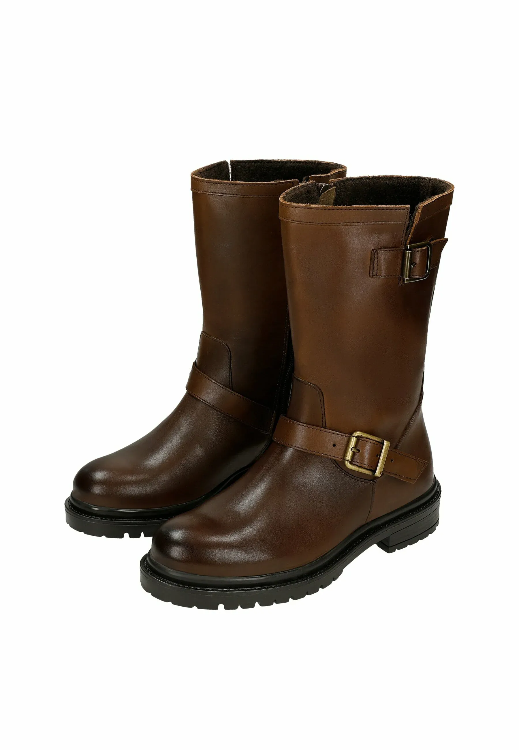 Wojas Bottes à talon platine marron