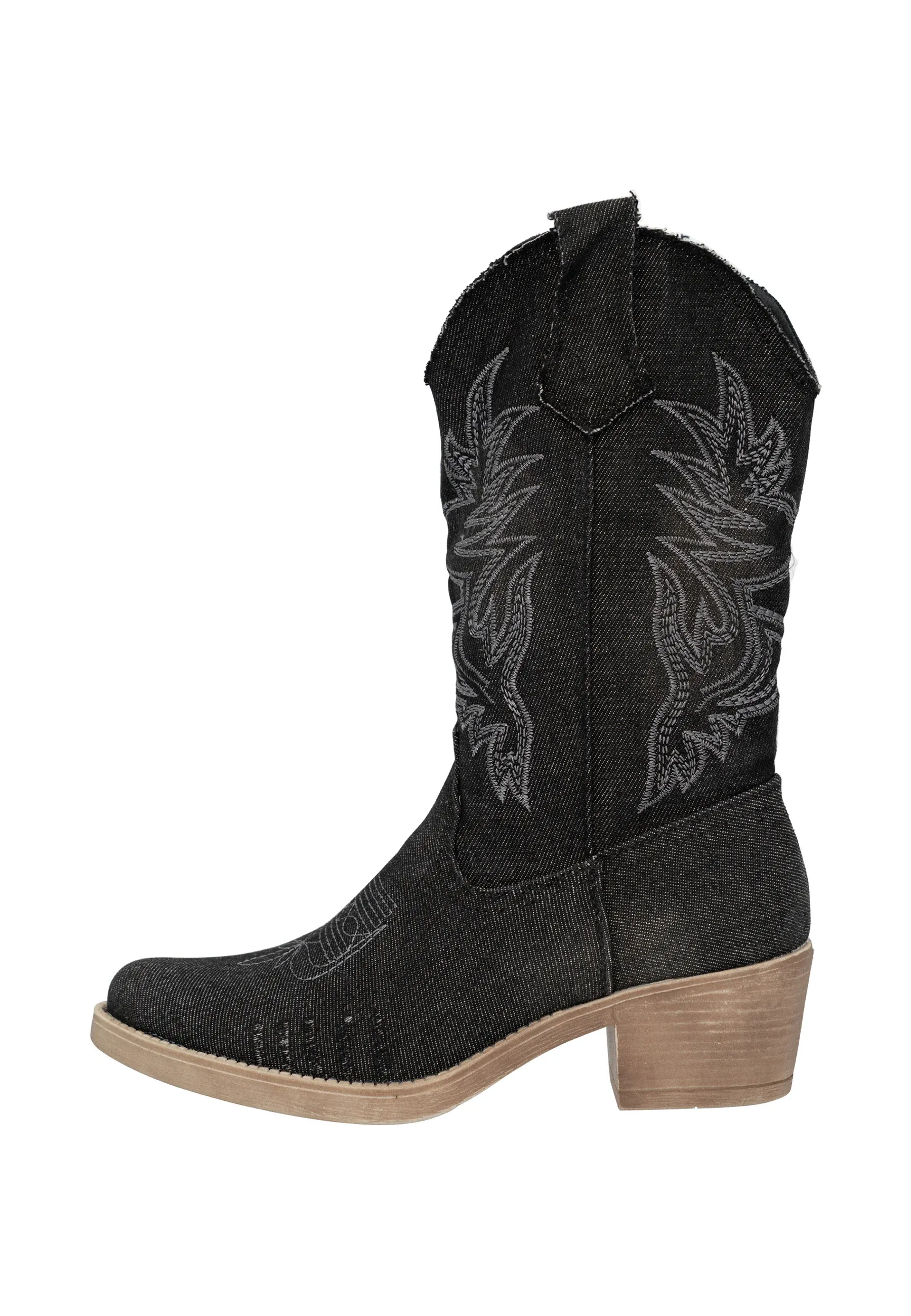 Salinyang Bottes texanes motard noires