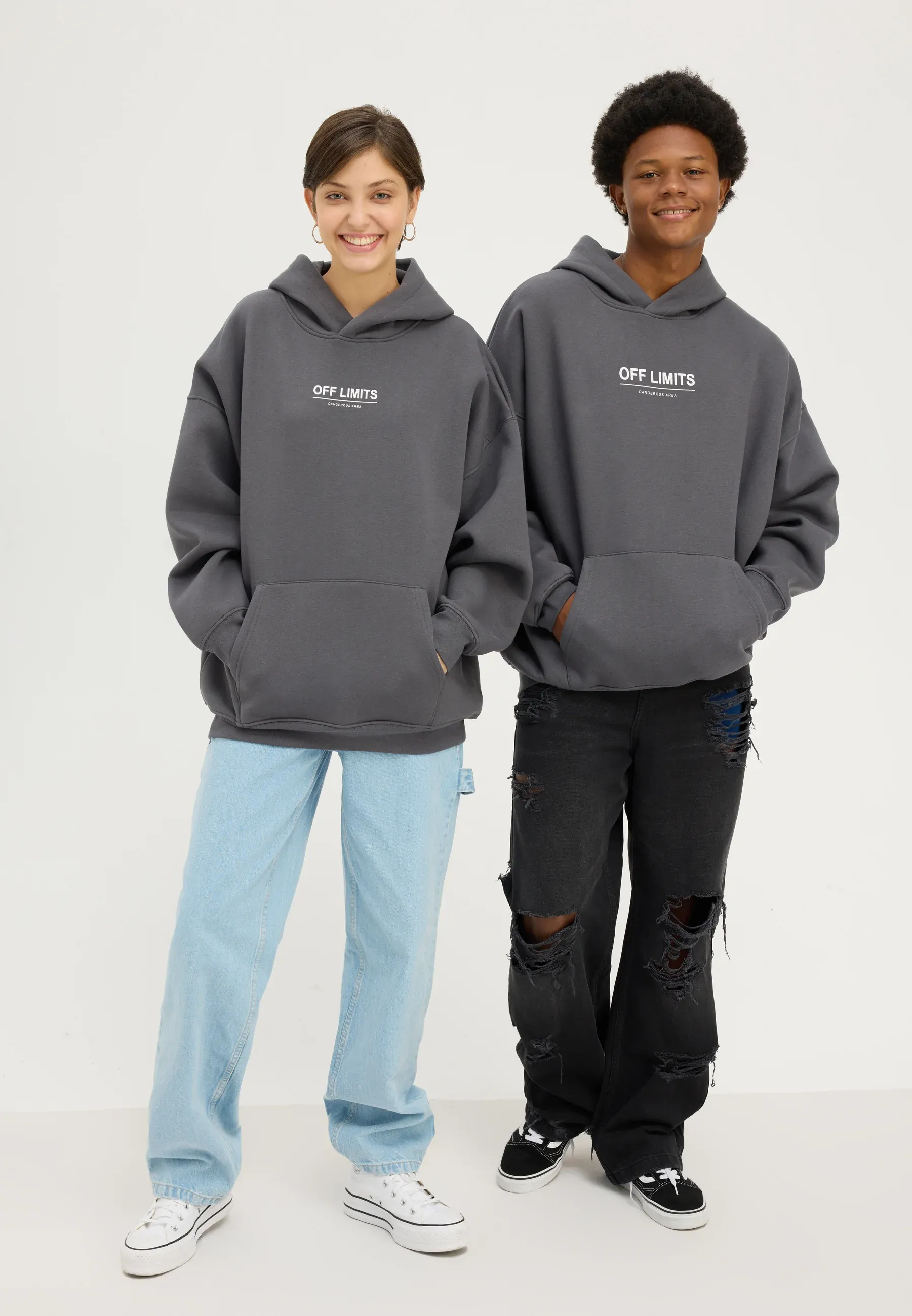 Yourturn Felpa Oversized Unisexe Gris Foncé