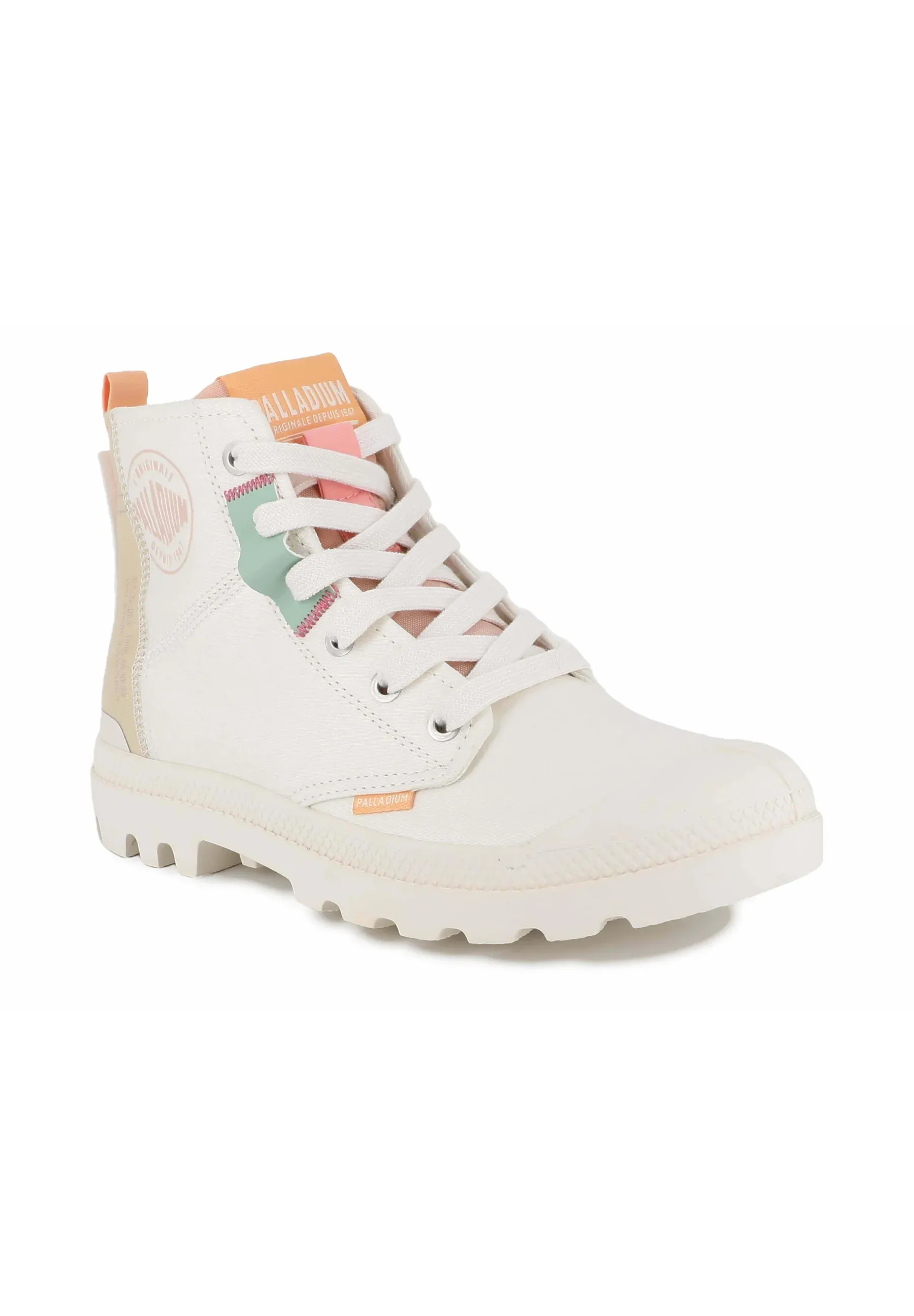 Palladium Stivaletti Stringati Crème Blanc
