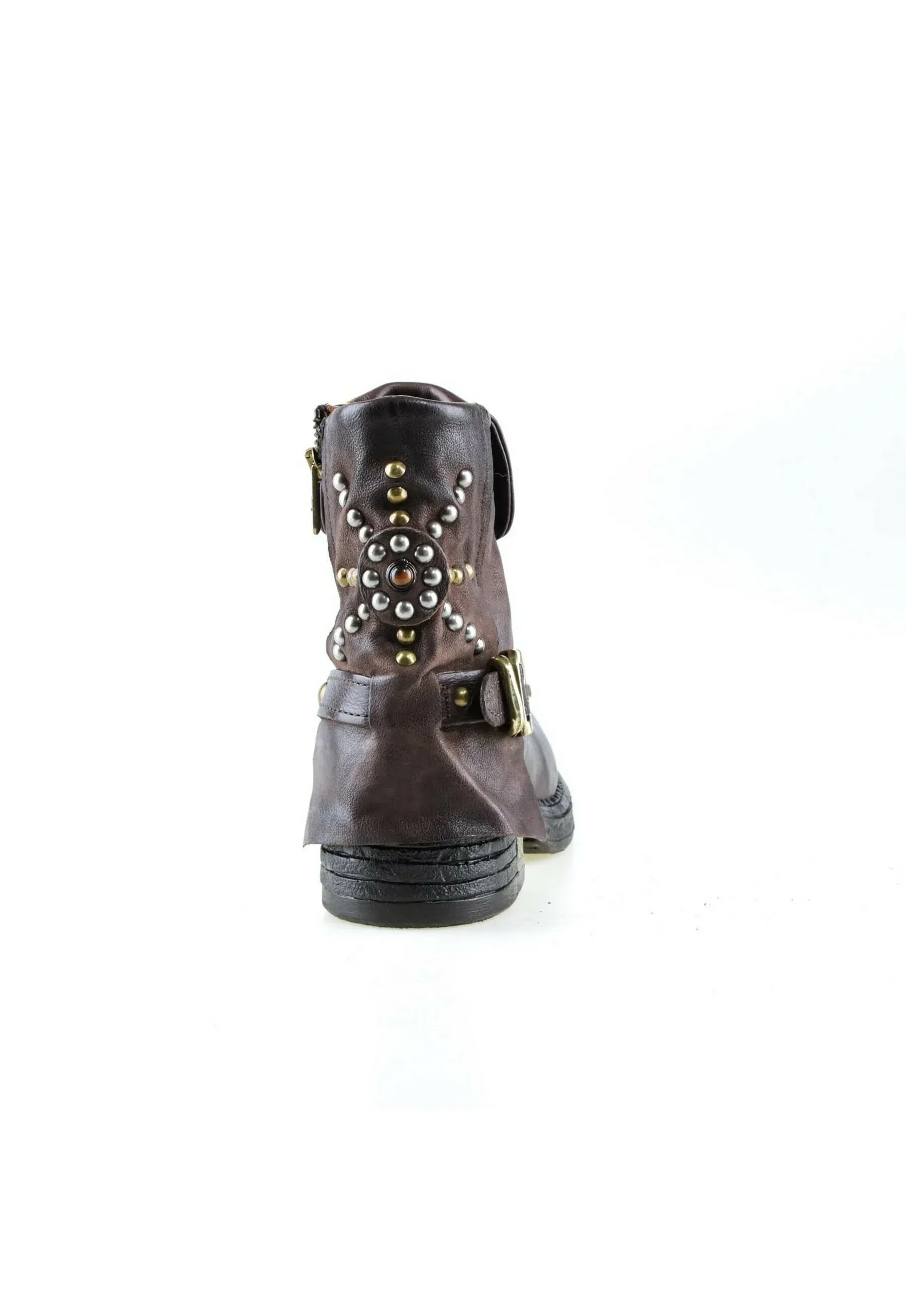 As98 Pepper Stivaletti Texani Biker Brun Foncé