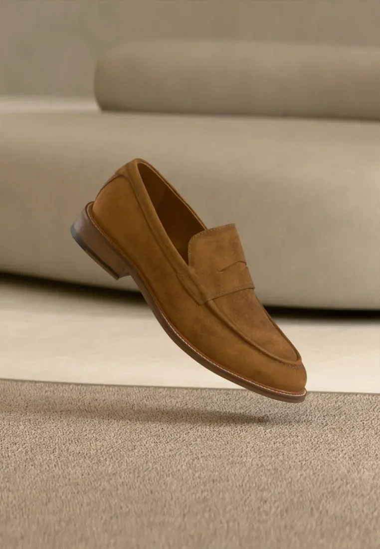 Pier One Chaussures en cuir sans lacets Cognac