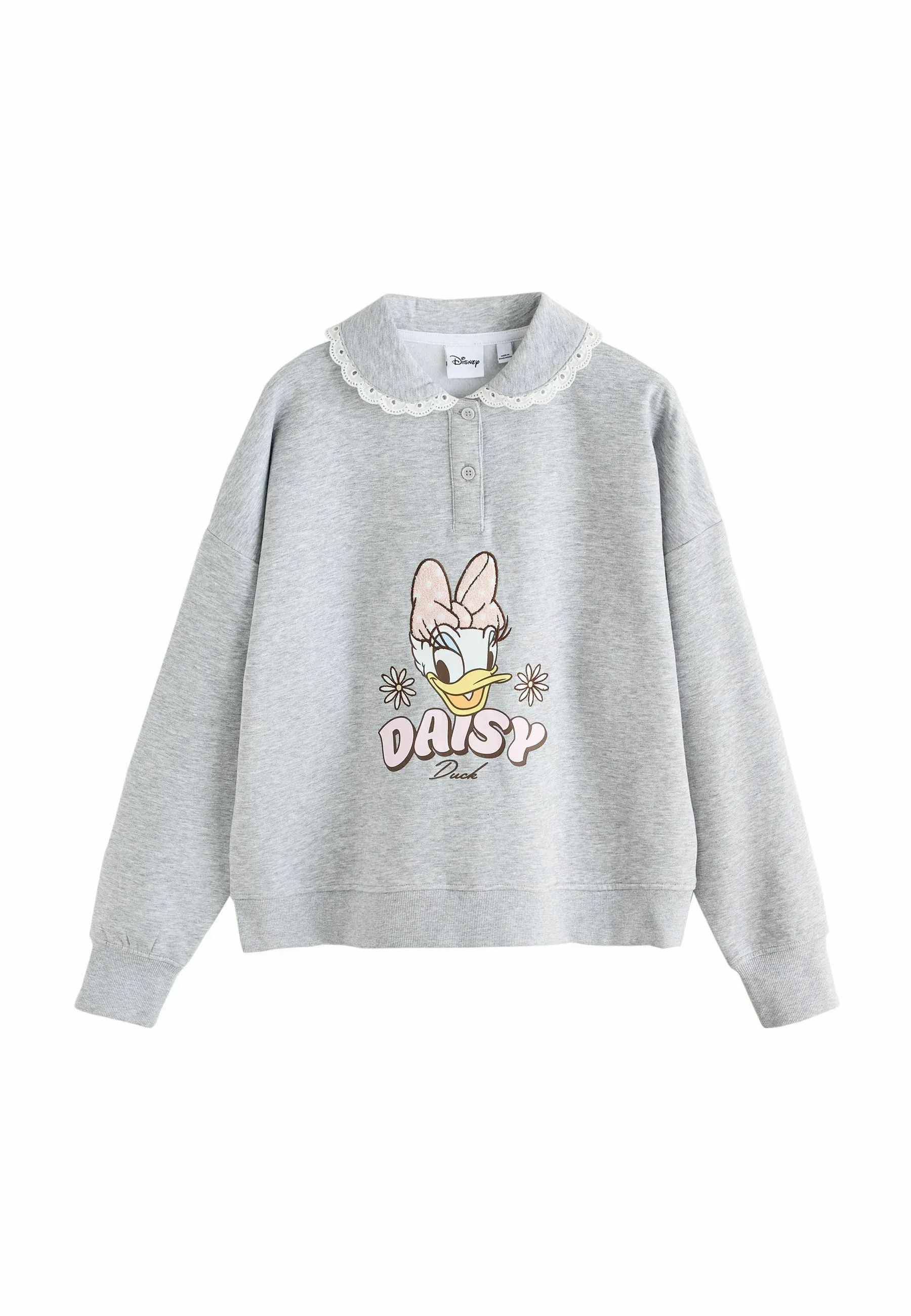 Prochaine Sweat-shirt à col en pointe à manches longues Regular Fit Felpa Gris Daisy Duck