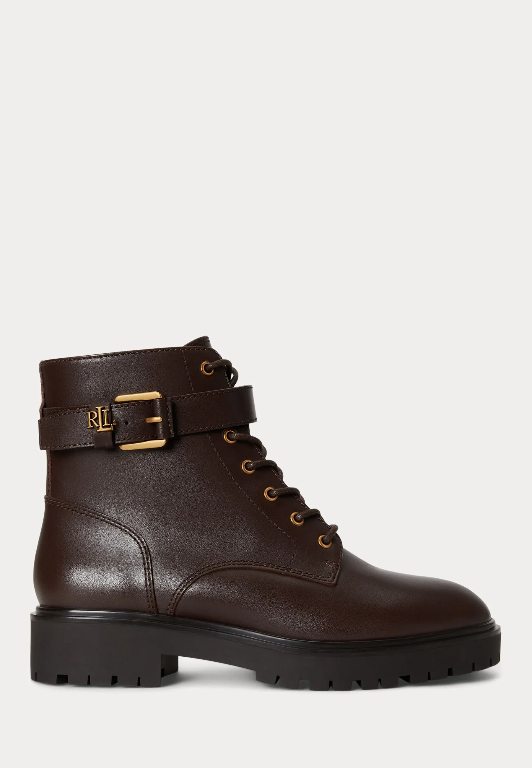 Lauren Ralph Lauren Allyson Bottes à Logo Bottines à Lacets Marron Châtaigne