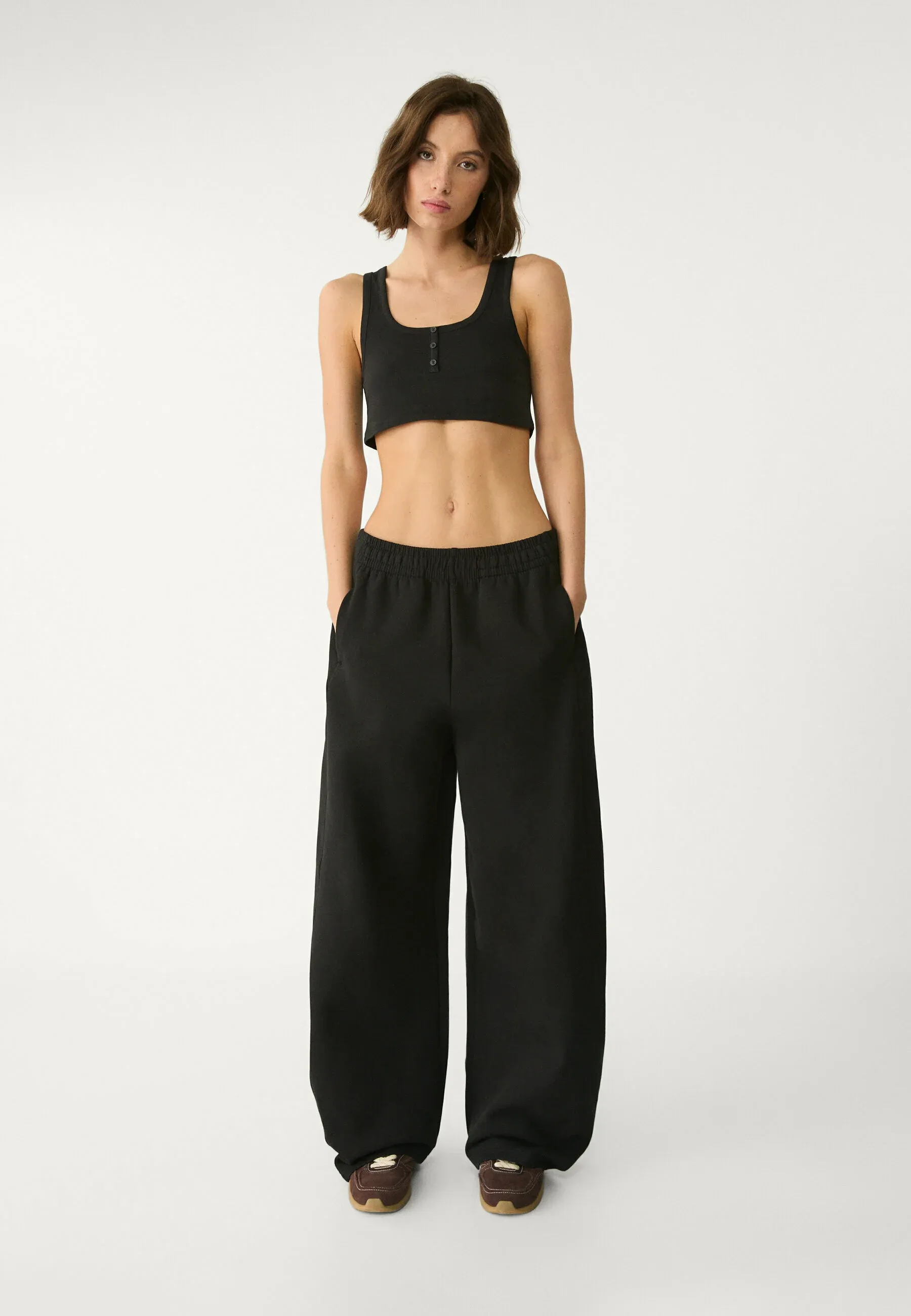 Stradivarius Pantalons Noir