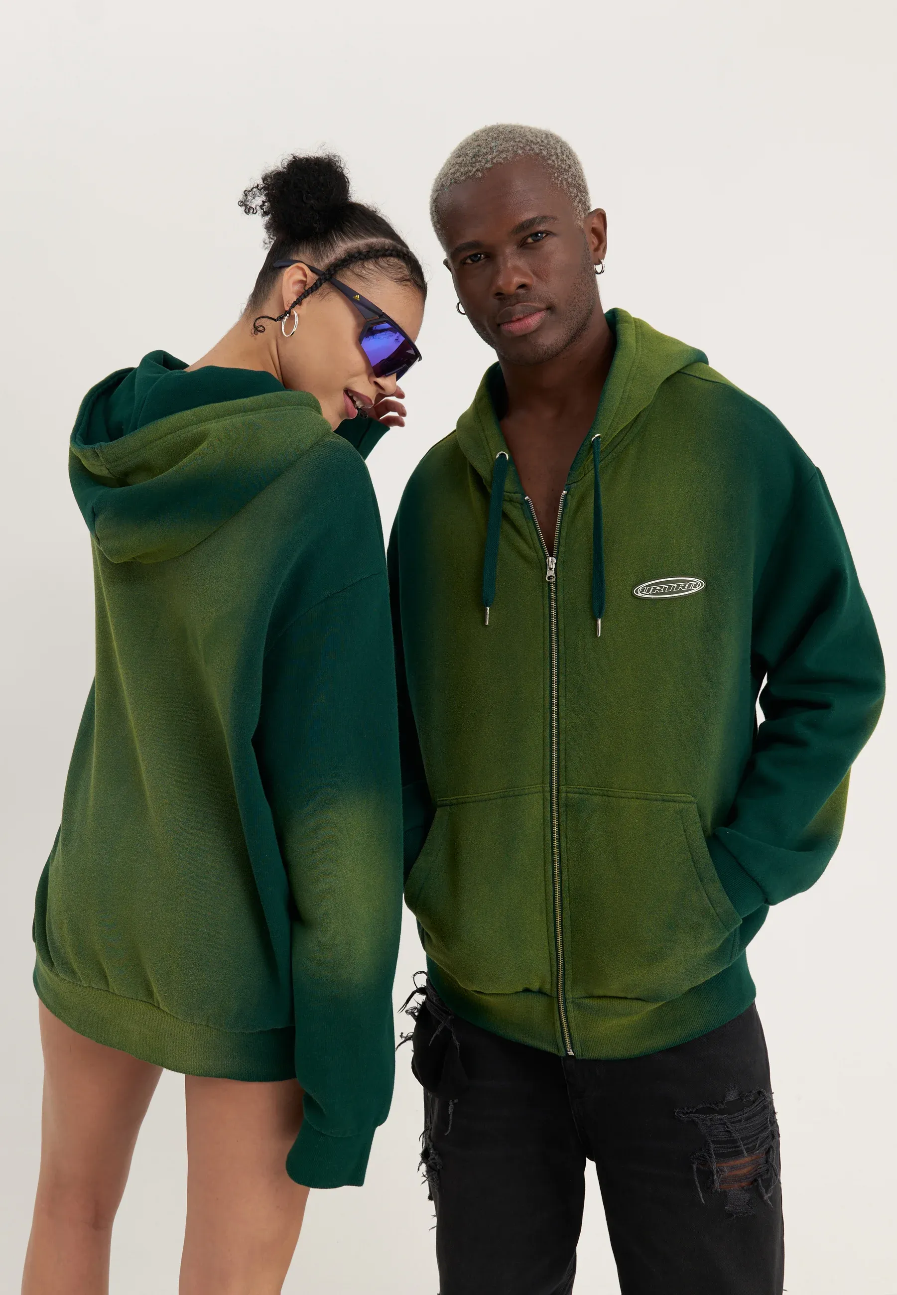 Yourturn Fleece à fermeture Éclair Unisexe Vert Foncé