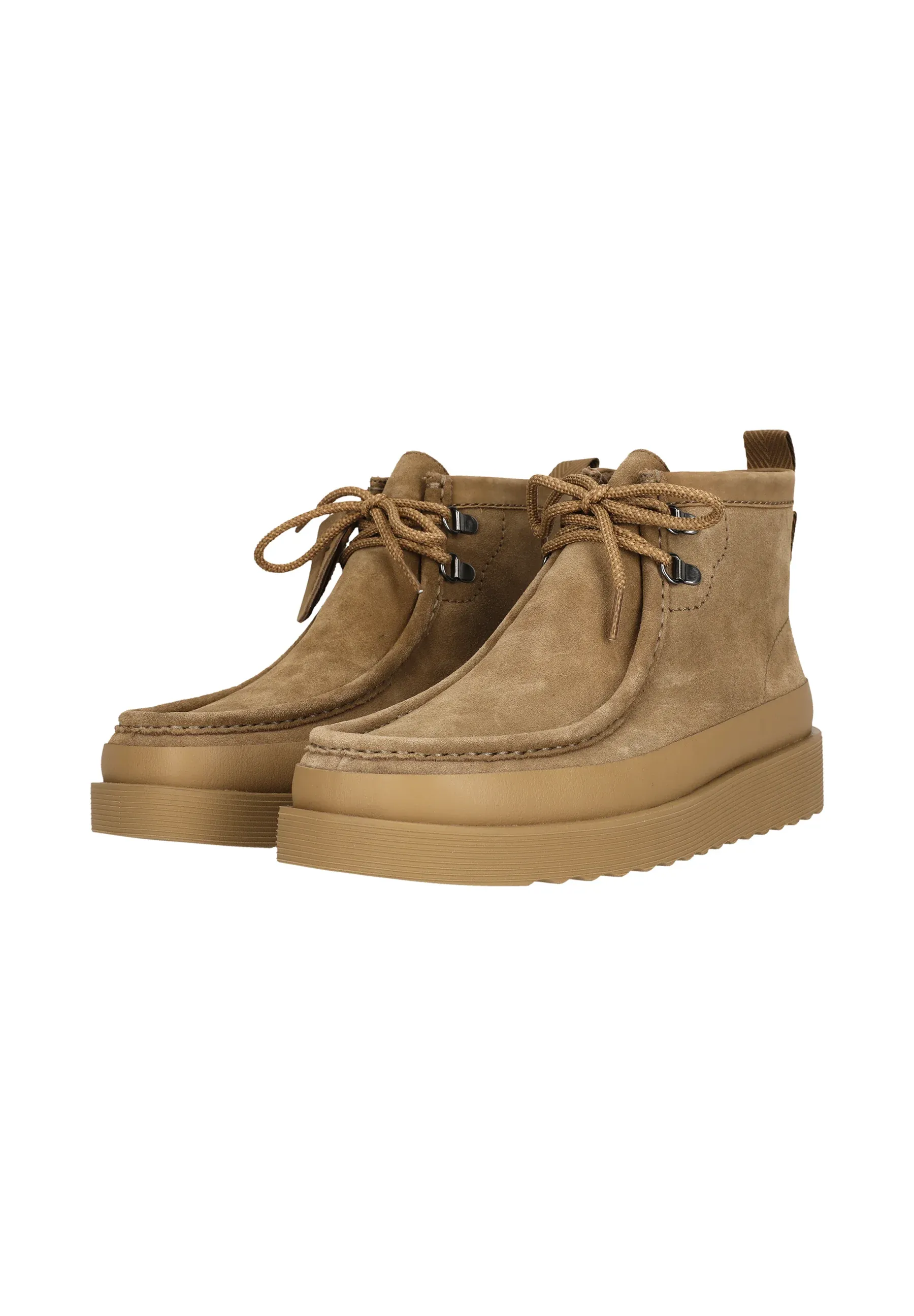 Clarks Bottes à lacets Dark Sand Cuir velours