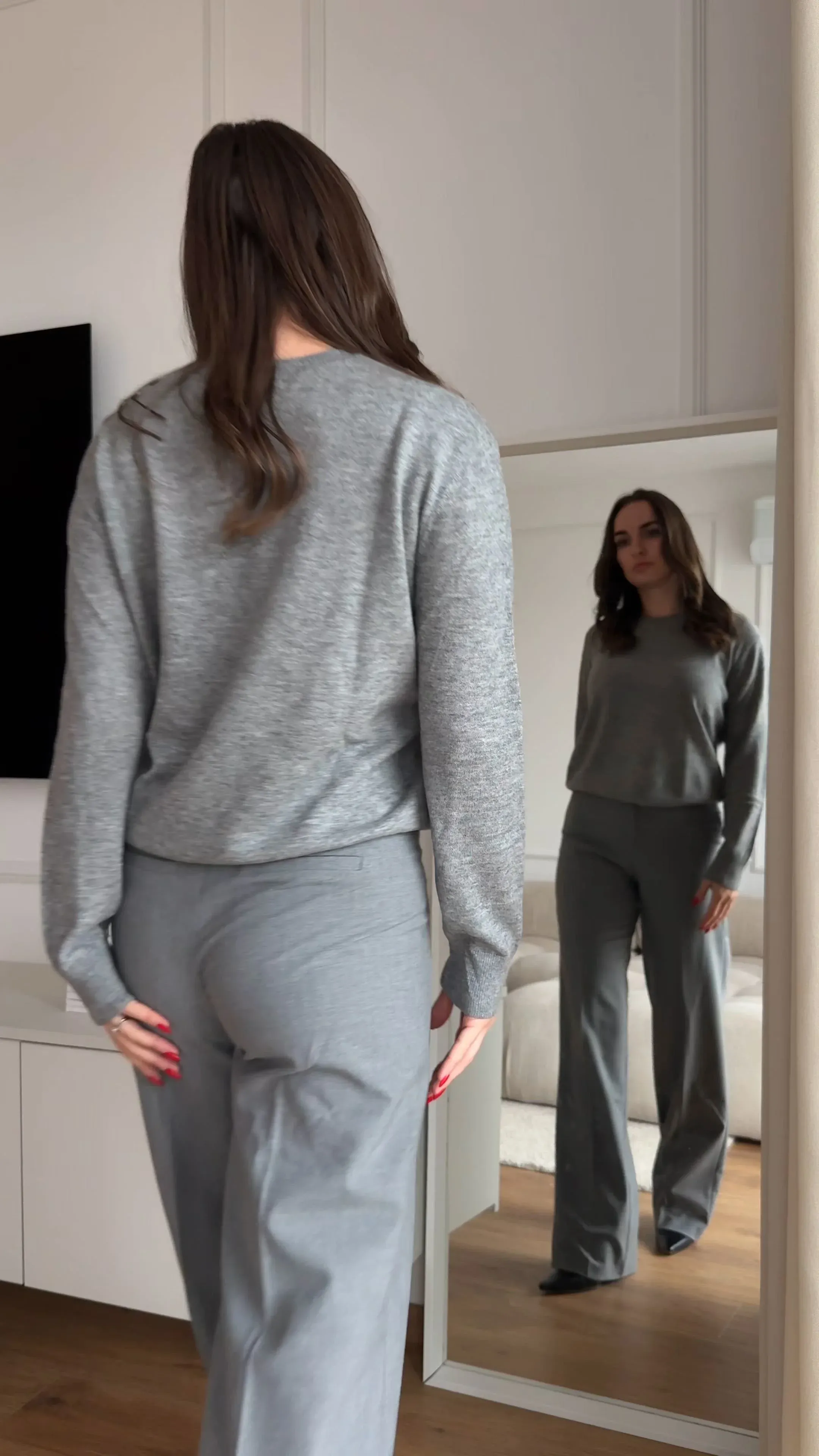 Pullandbear Pantalon Droit à Pinces - Pantaloni Gris