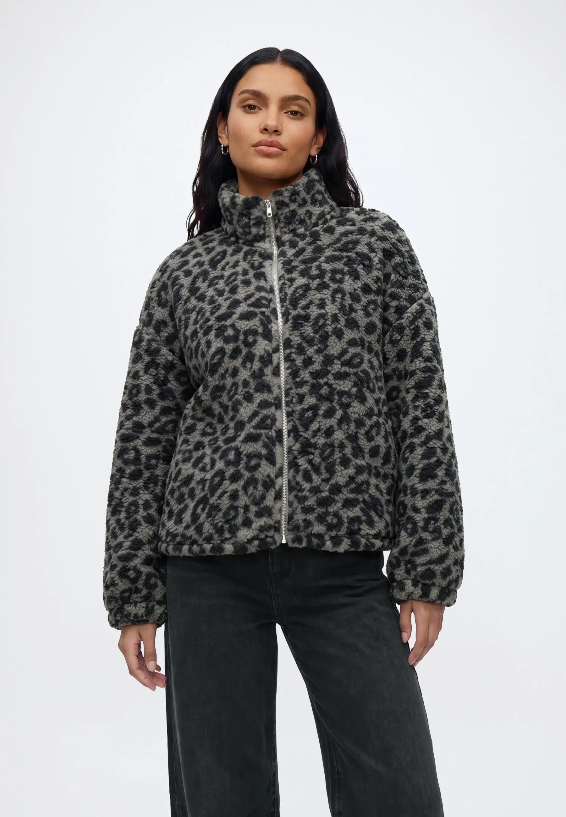 Noisy May Nmluca Giacca en polaire Gris charbon