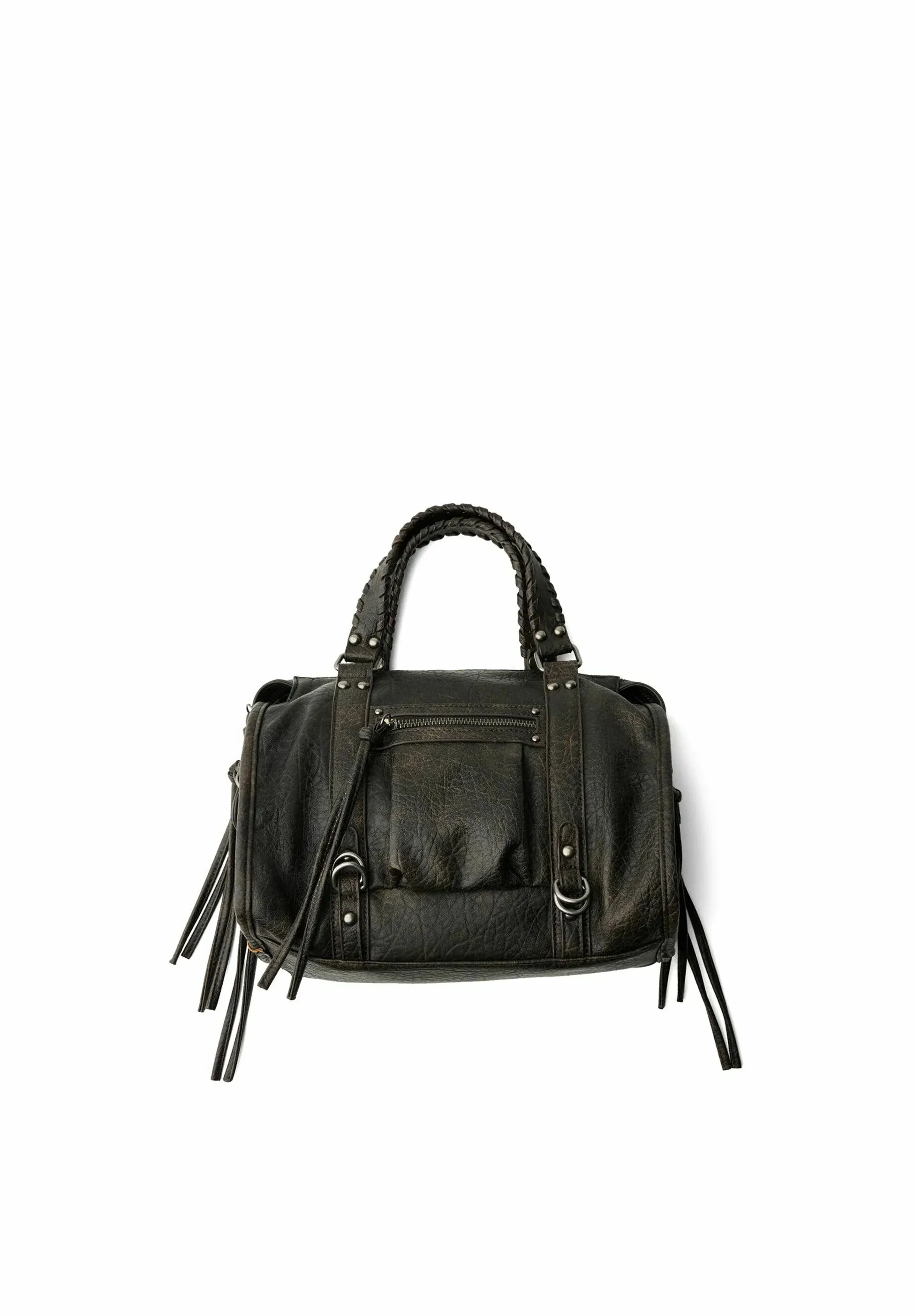 Bershka Effet Usé Avec Sangles Bowling Borsa A Main Noir