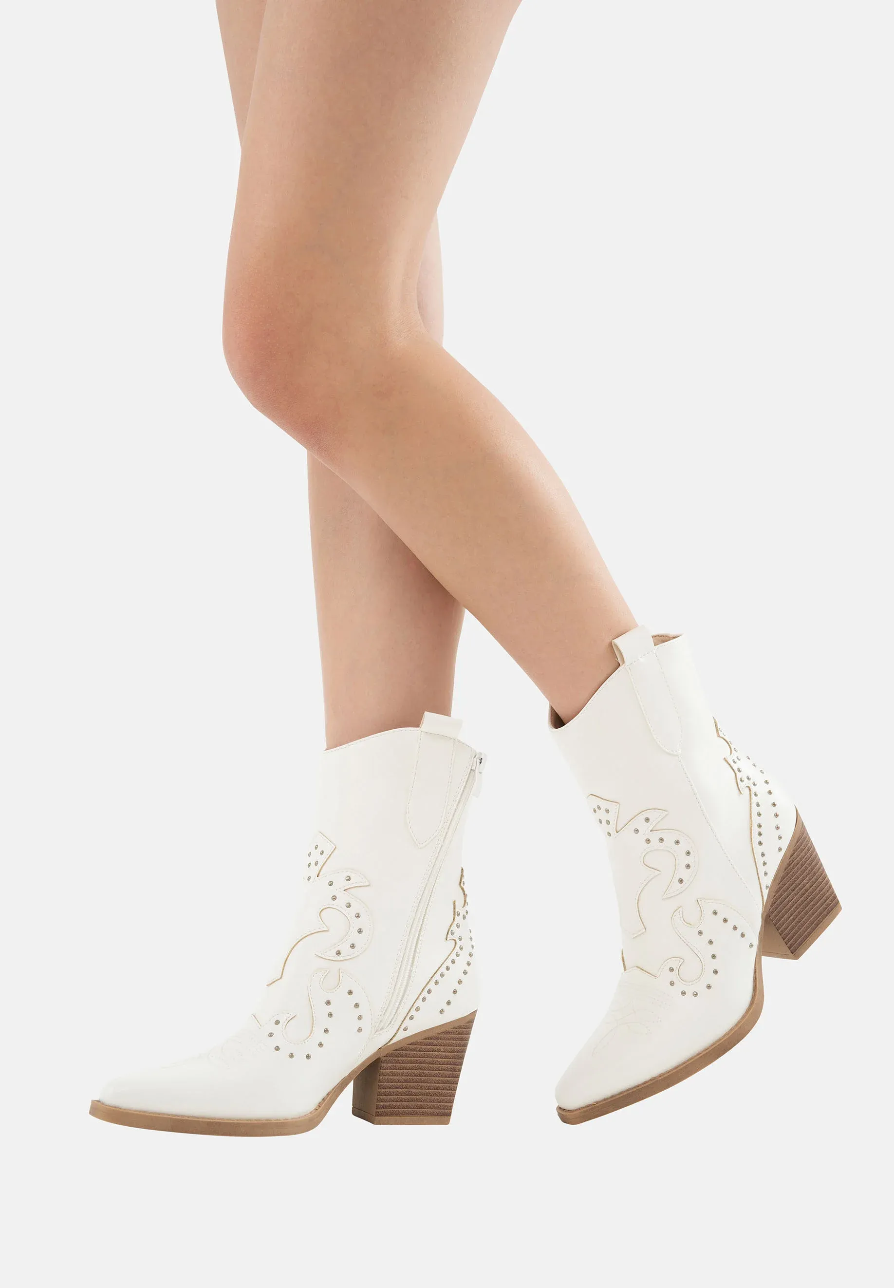 Salinyang Bottes texanes motard Blanche