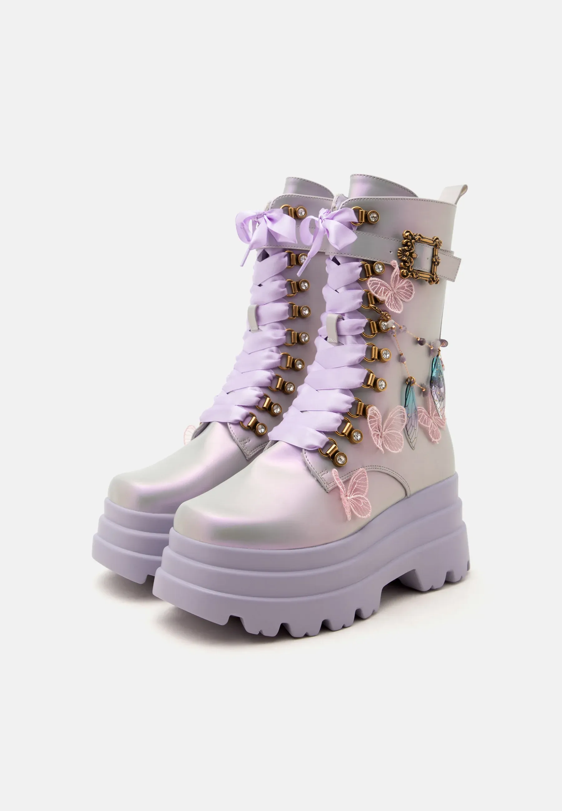 Koi Footwear Natures Flurry Trident Plateau Bottes Bottines Lacées Violet