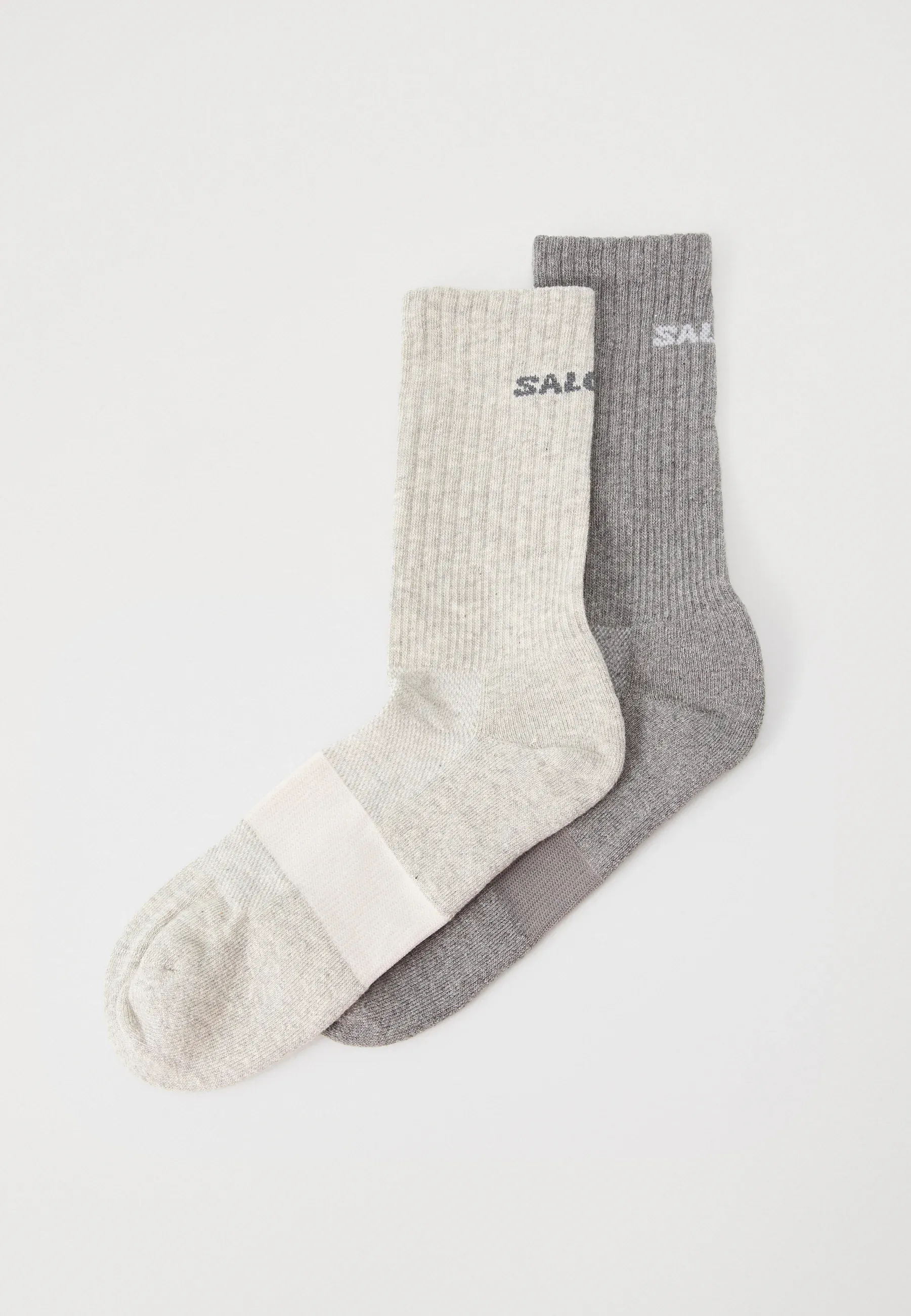 Salomon Evasion Crew Unisex 2 Pack Chaussettes Sportives Léger Gris Melange Moyen