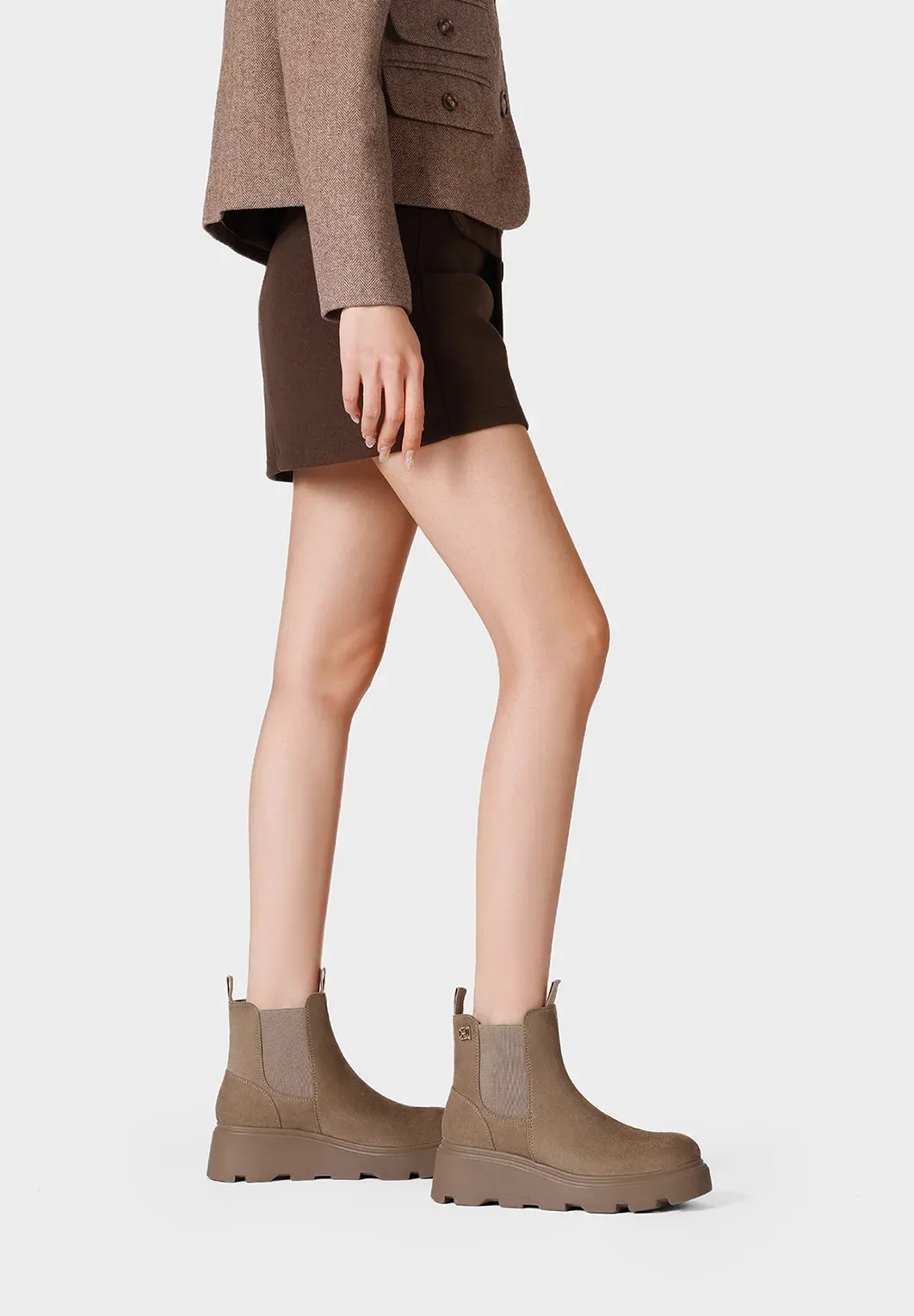 Stivaletti Plateau Khaki Queen Helena X35 90