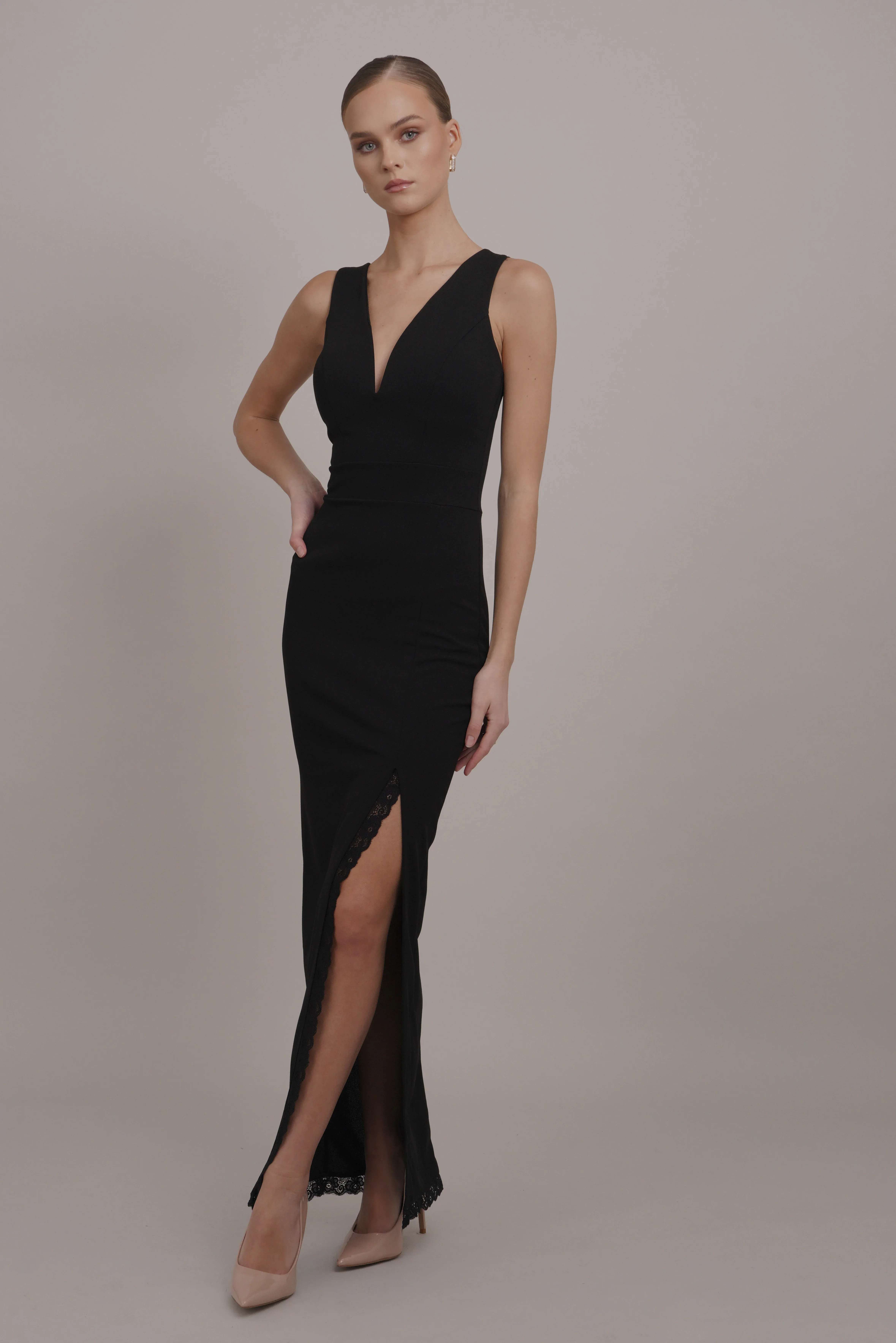 Wal G Harry Maxi Dress Abito Da Sera Noir