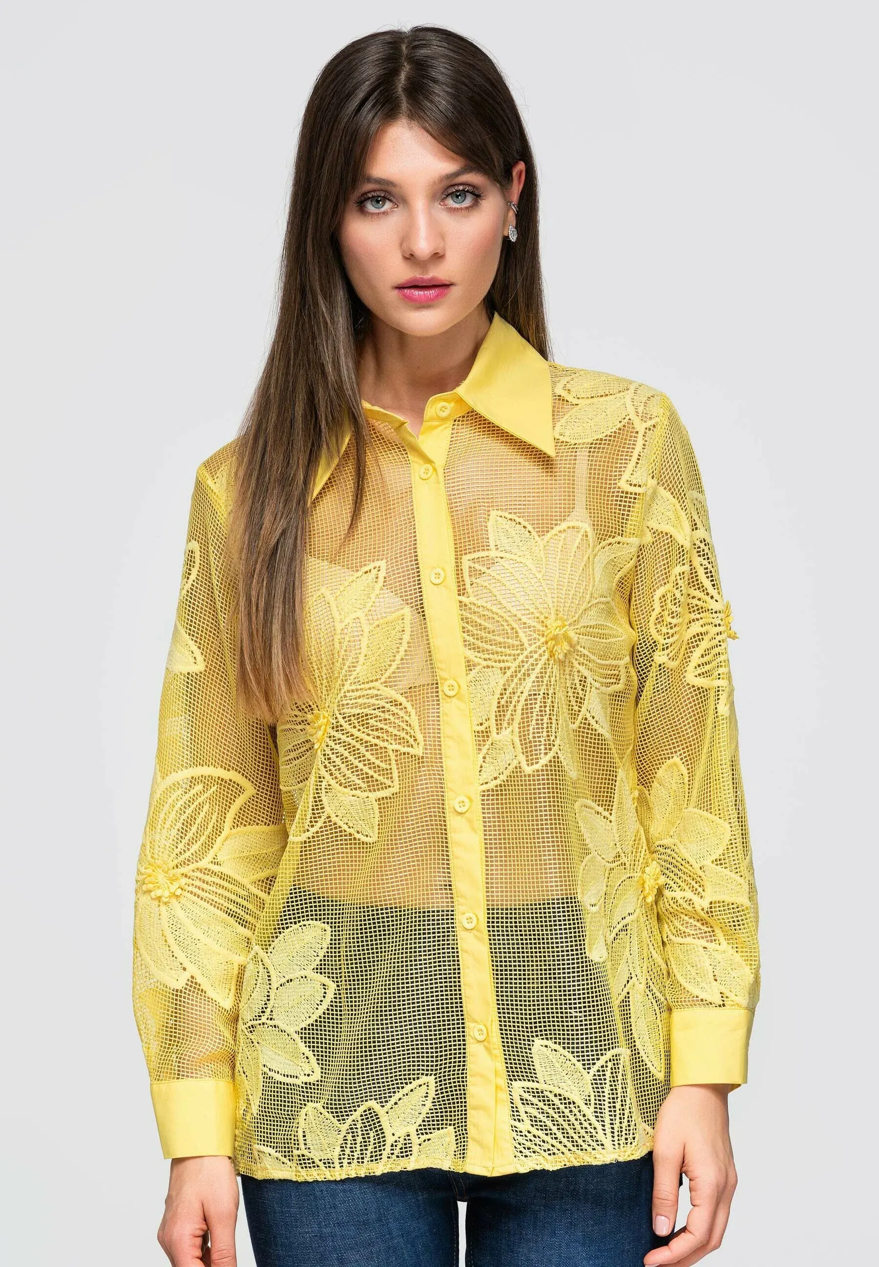 Ombre Shirt Ow Sh E0048 Camicia Jaune