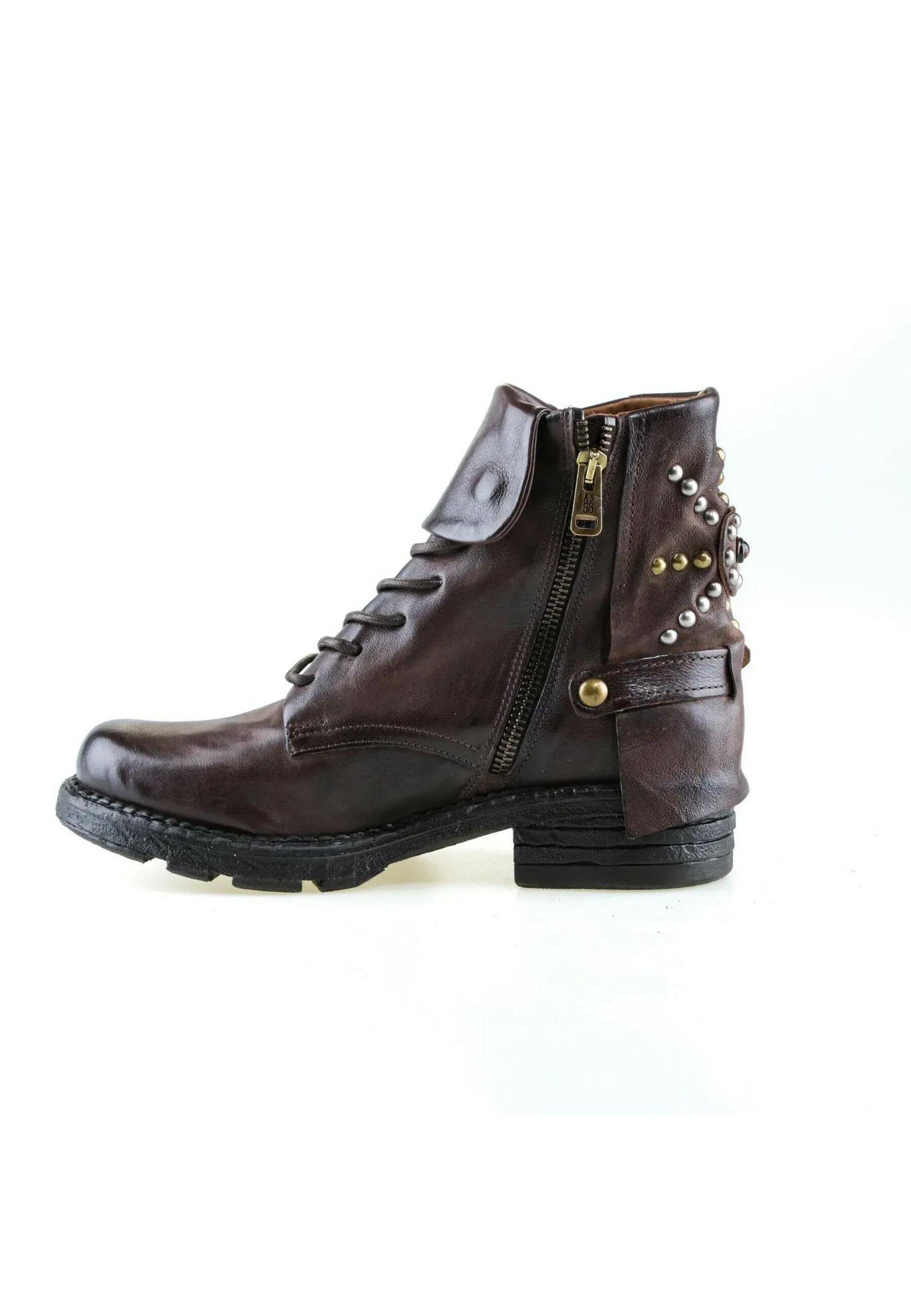 As98 Pepper Stivaletti Texani Biker Brun Foncé