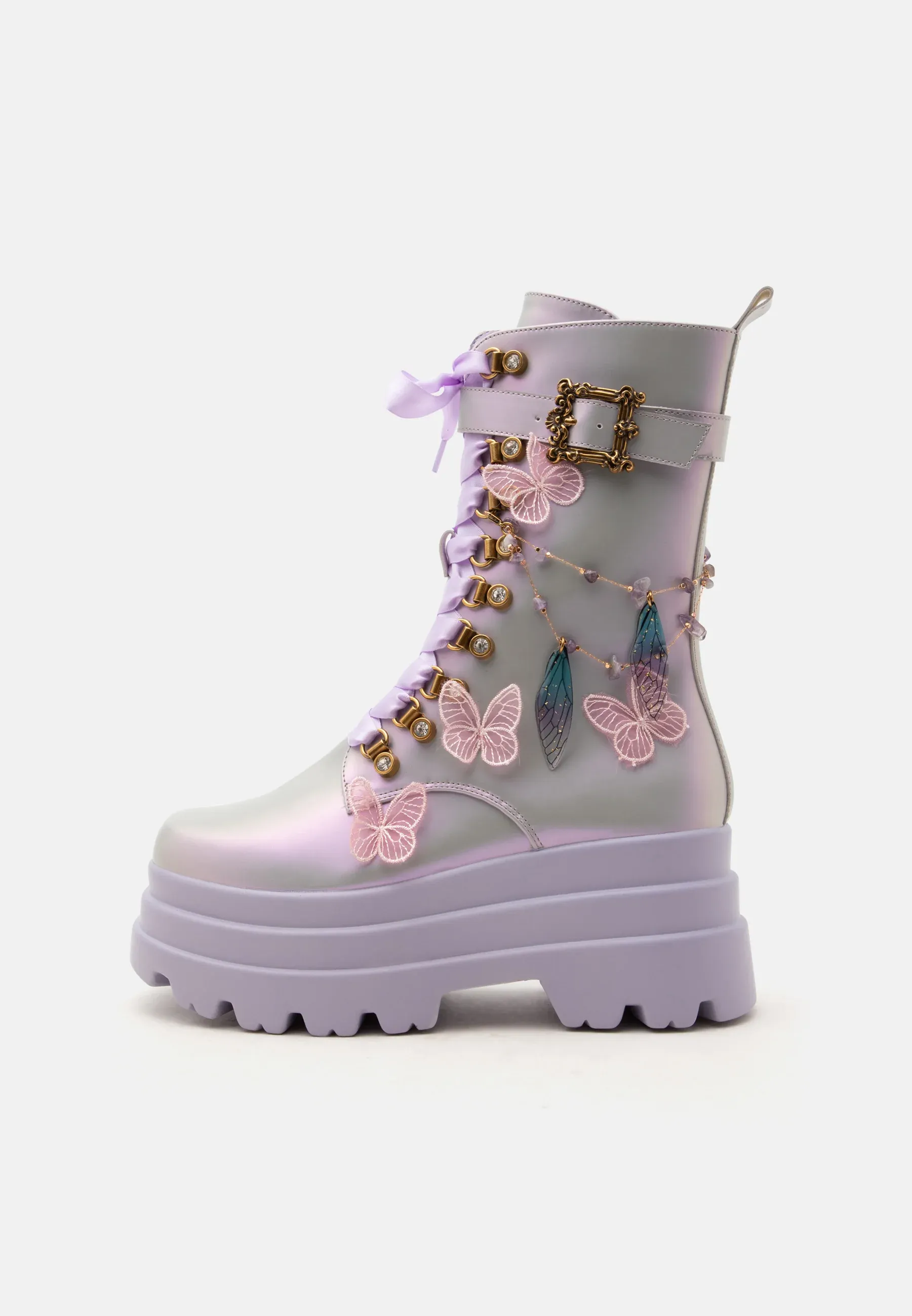 Koi Footwear Natures Flurry Trident Plateau Bottes Bottines Lacées Violet