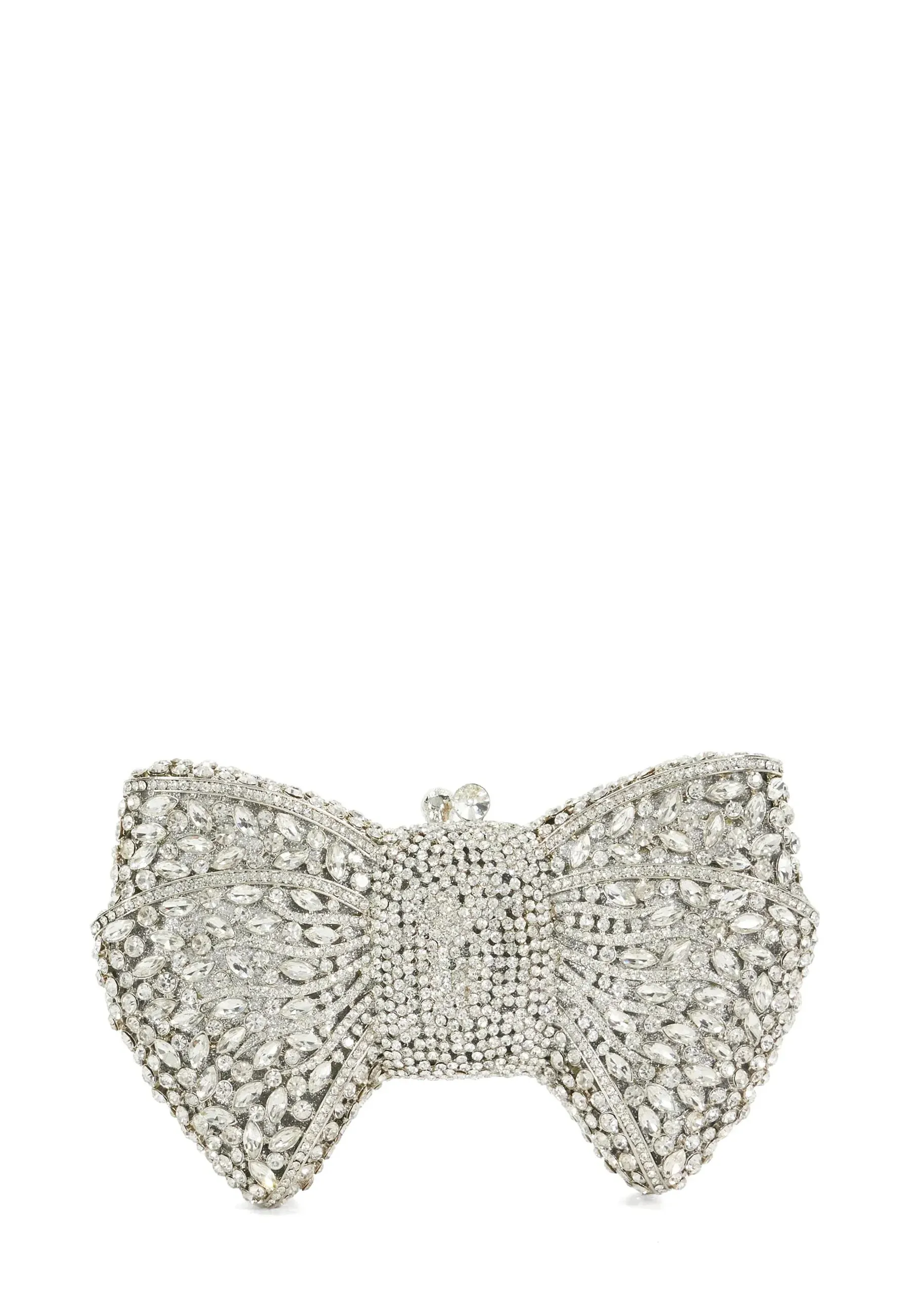 Dune London Pochette à nœud décoré couleur argent